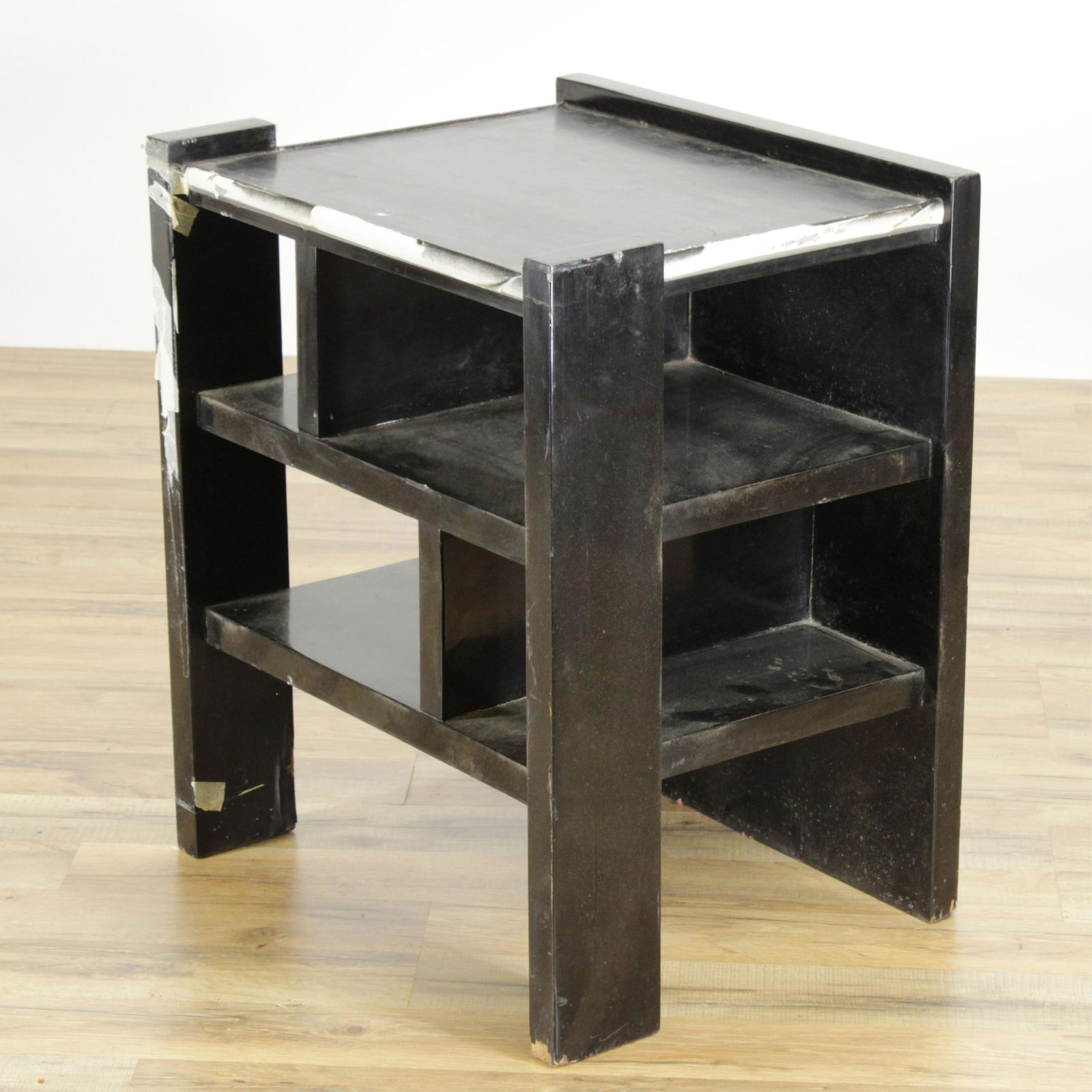 James Mont Style Black Lacquer Small Etagere (1 of 5)