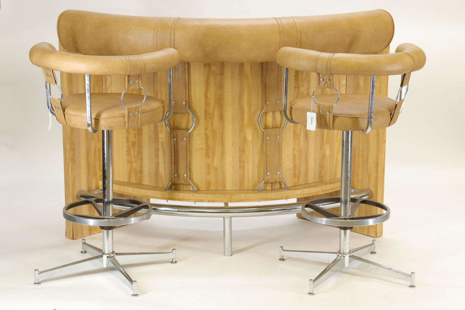 Daystrom Chrome & Leatherette Bar & Stools, 1975 (1 of 9)