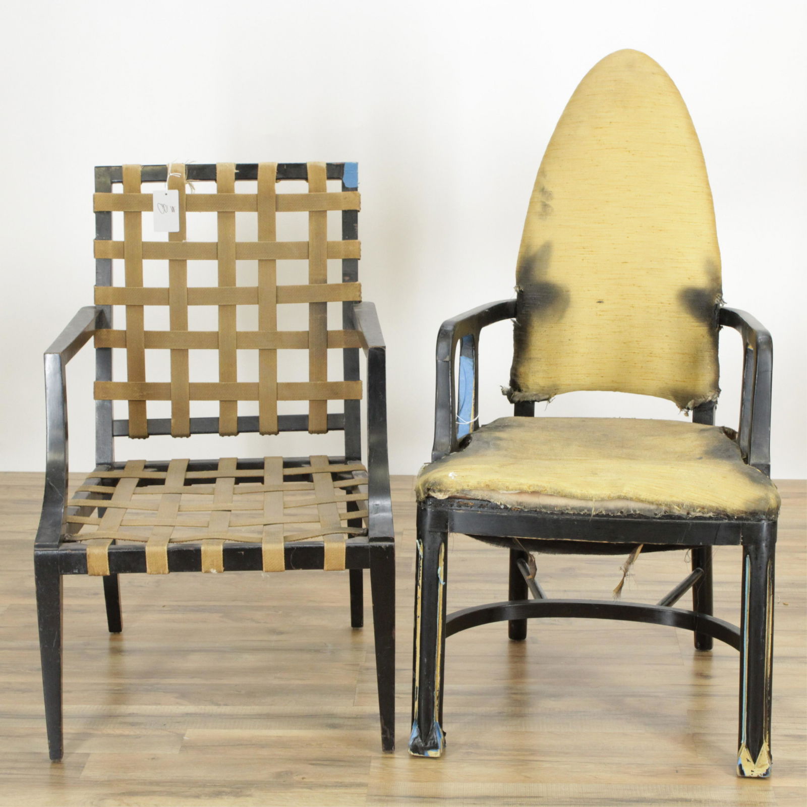 Two Art Deco Black Lacquer Armchairs (1 of 8)