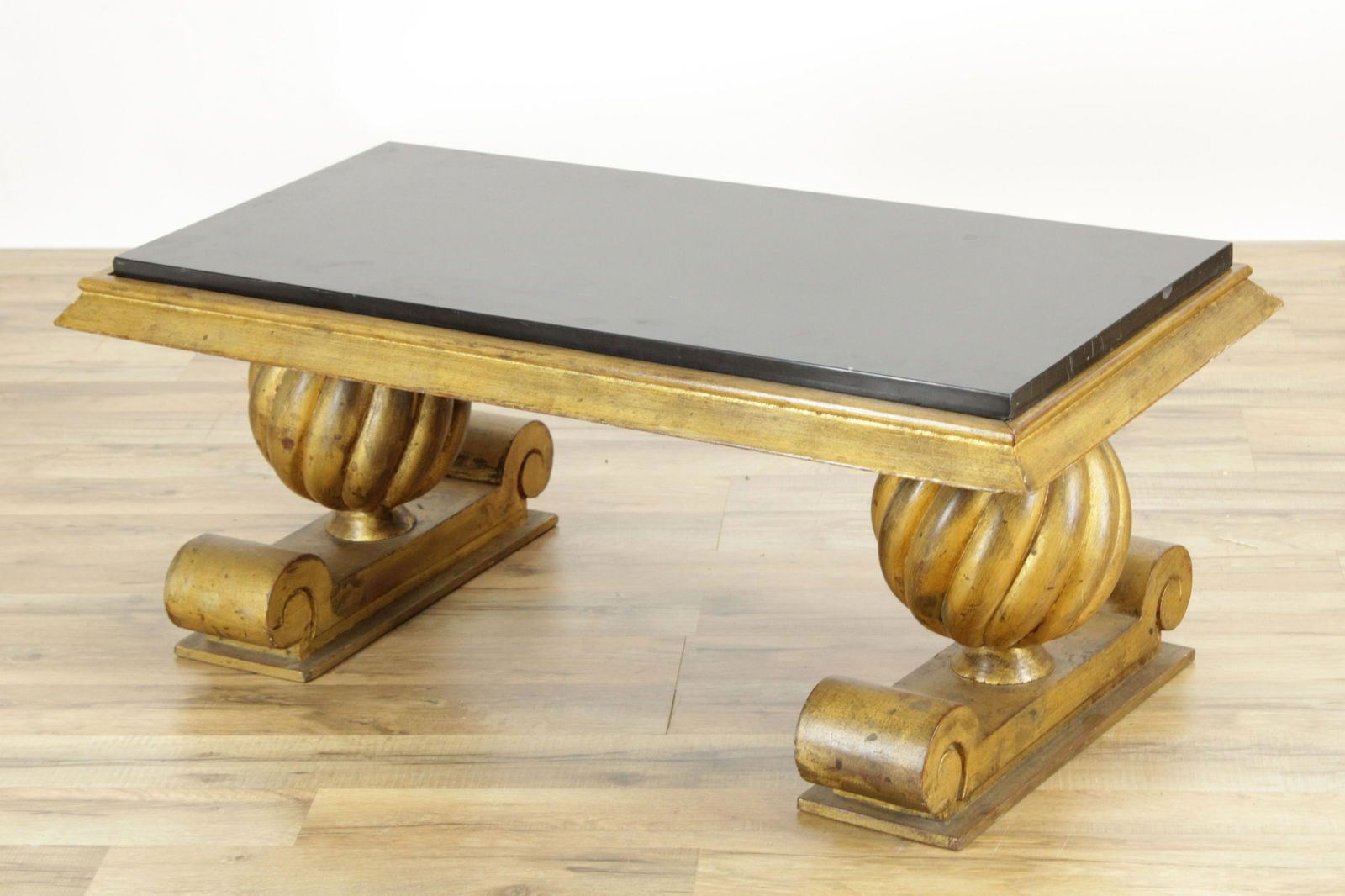 Art Deco Gilt Washed Coffee Table, poss. Moreau: Art Deco Gilt Washed Wood Coffee Table, possibly by Charles Moreau, circa 1935 (NJWA71)(MS) Dimensions: 14 1/4" H x 35" W x 17 1/4" D Property from the Estate of an Important New York Modernism Dealer