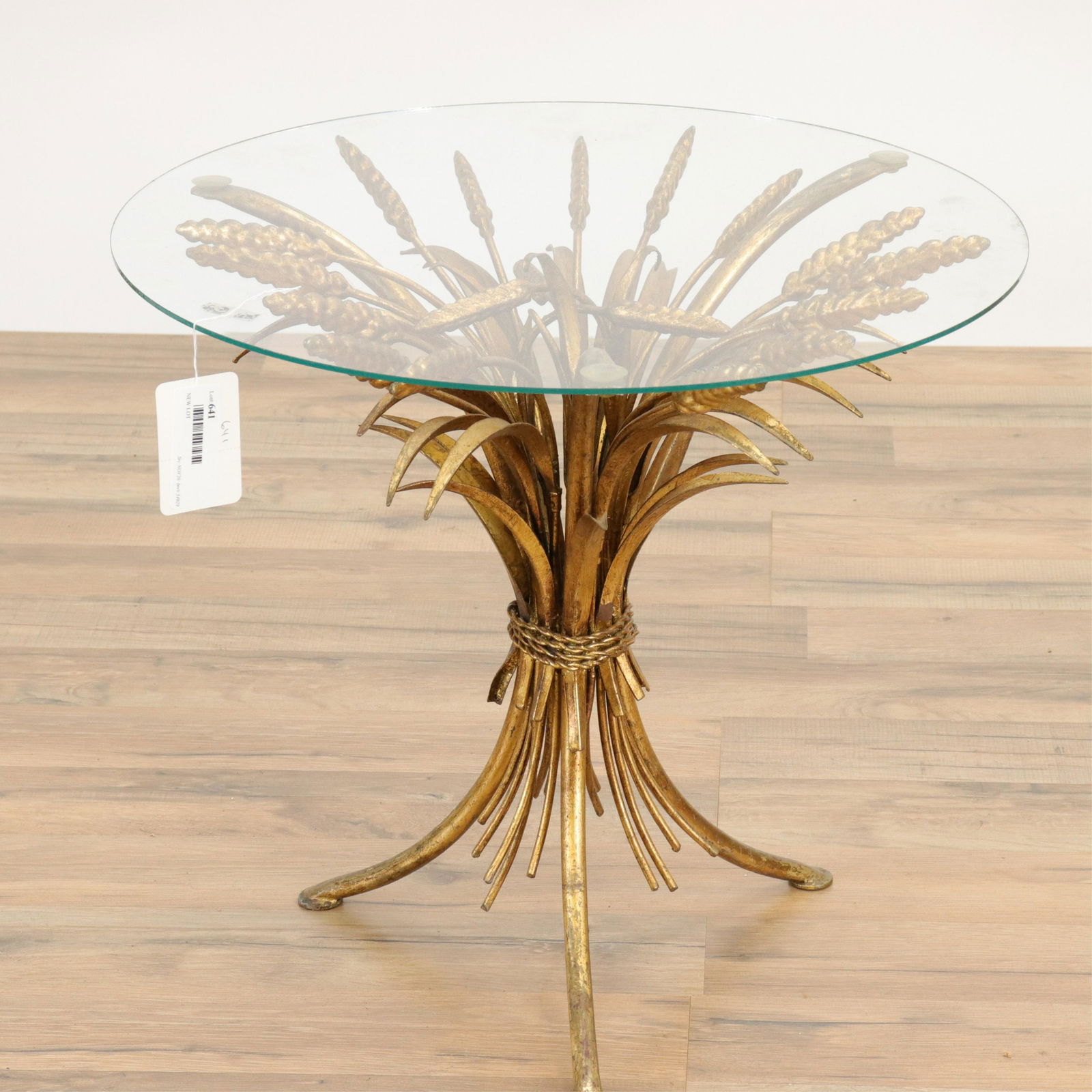 Gilt Metal Wheat Sheaf Side Table (1 of 4)
