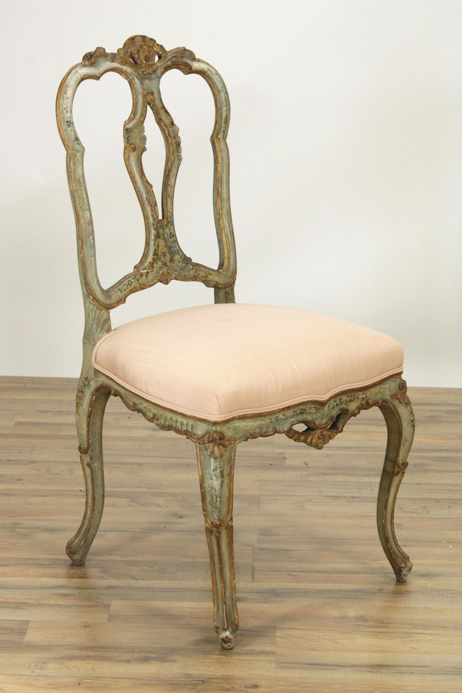 18th C. Venetian Rococo Paint Decorated Side Chair (1 of 4)