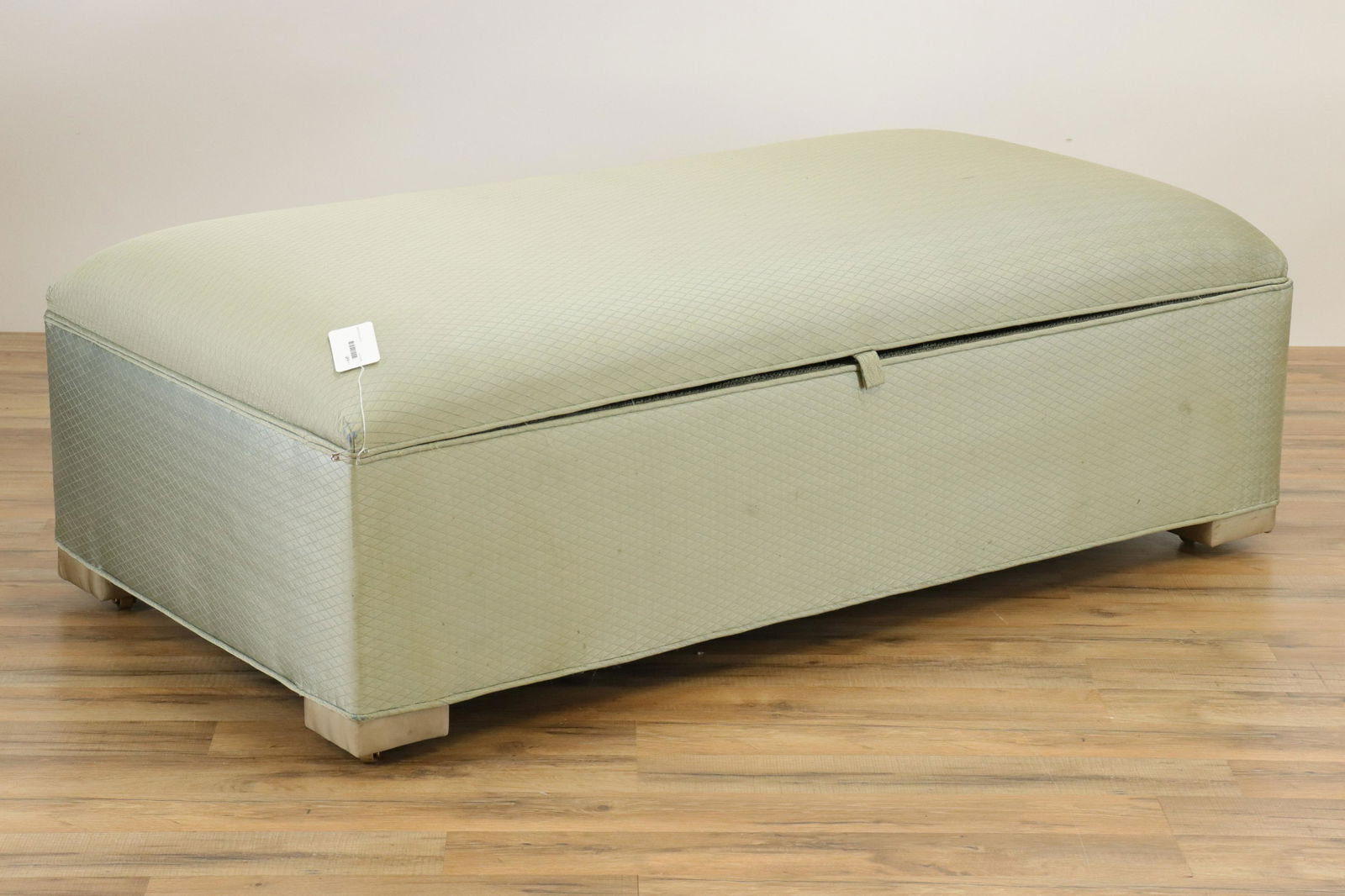 Contemporary Silk Upholstered Storage Bench (1 of 5)