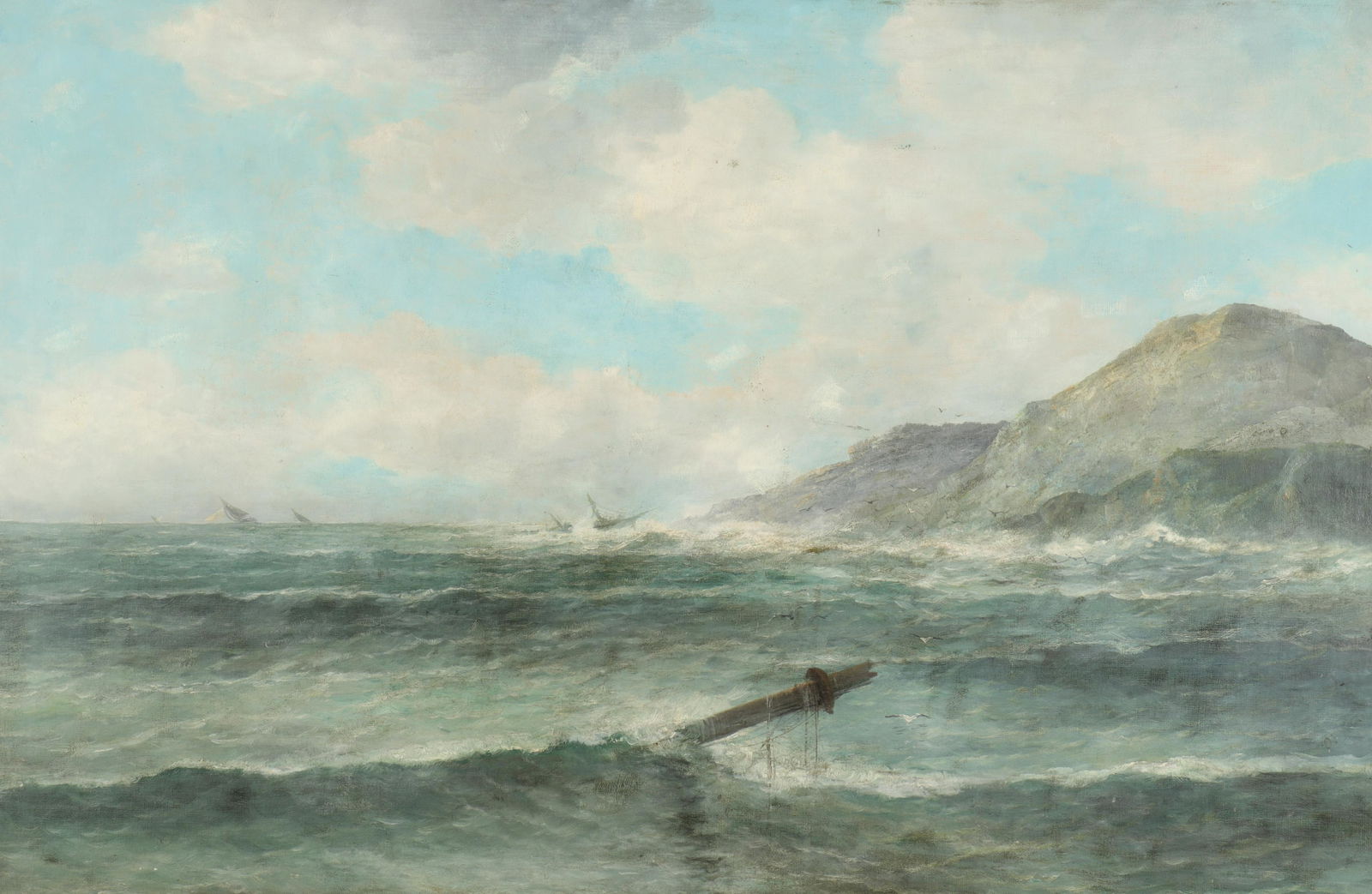 Large Seascape O/C Signed F Baker (1 of 9)