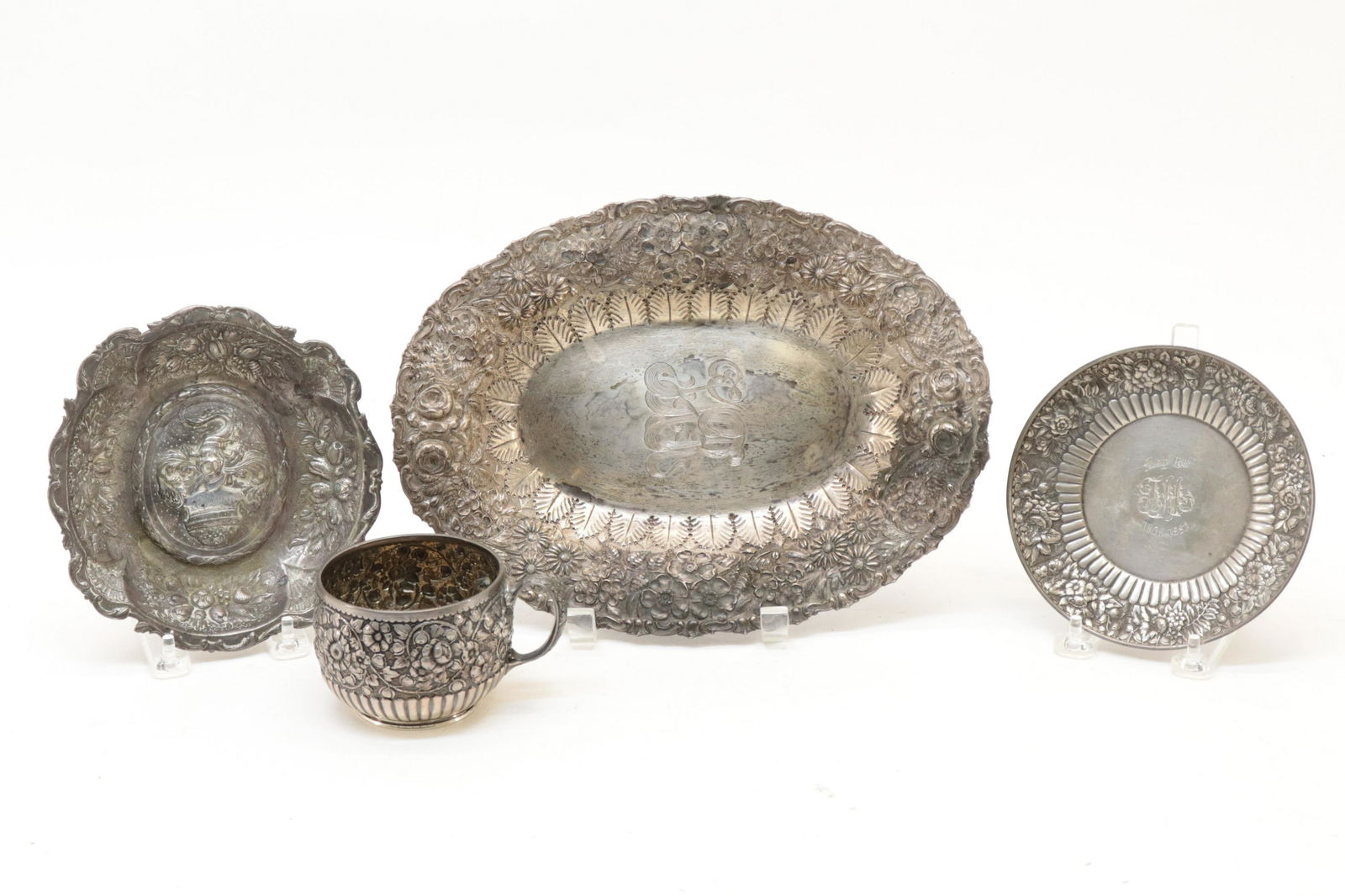 4 Sterling Silver Repoussed Pieces; Tiffany (1 of 10)