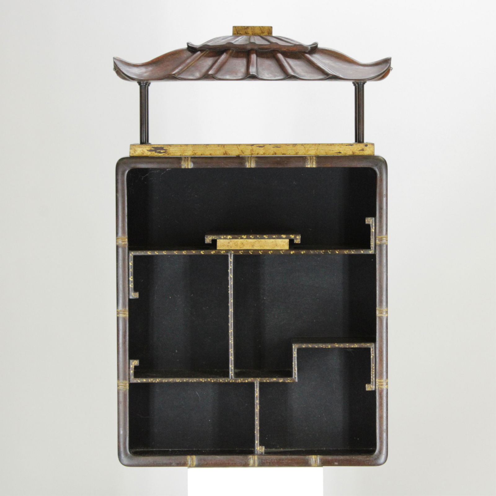 Asian Hardwood Pagoda Form Wall Shelf (1 of 4)