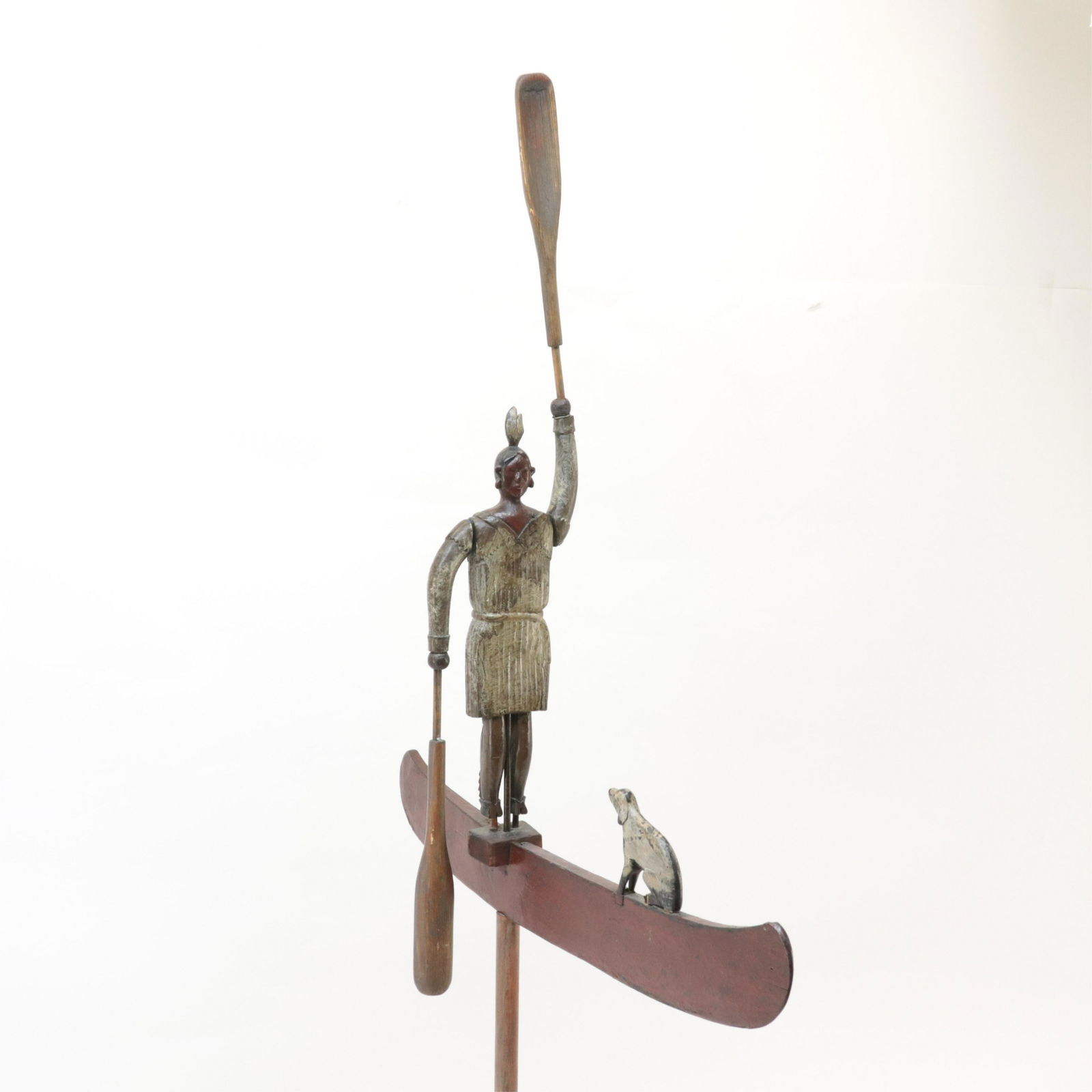 Whirligig, Native American Indian, Canoe & Dog (1 of 4)