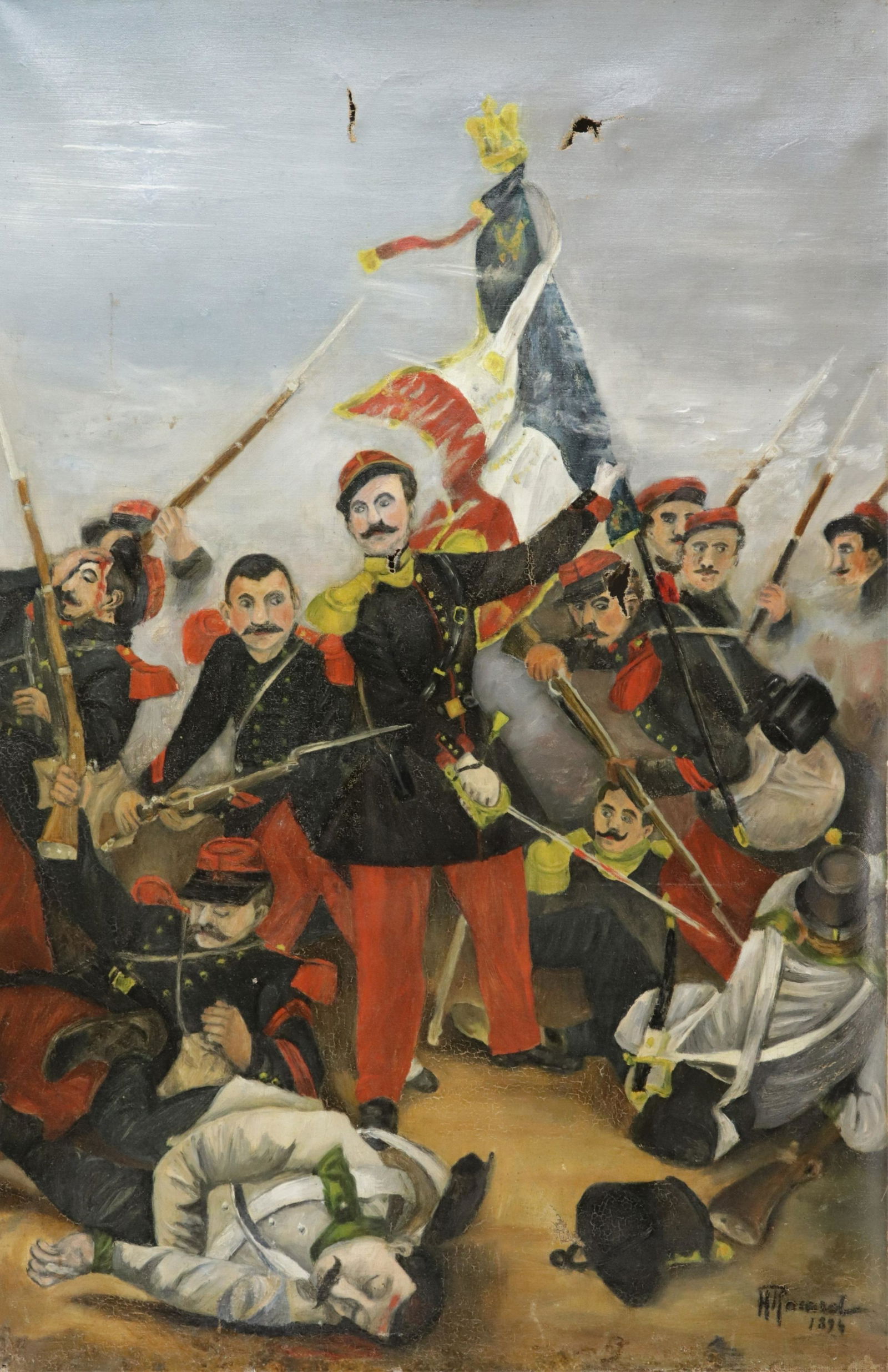 French Soldiers with Captives, 19th C., O/C (1 of 6)