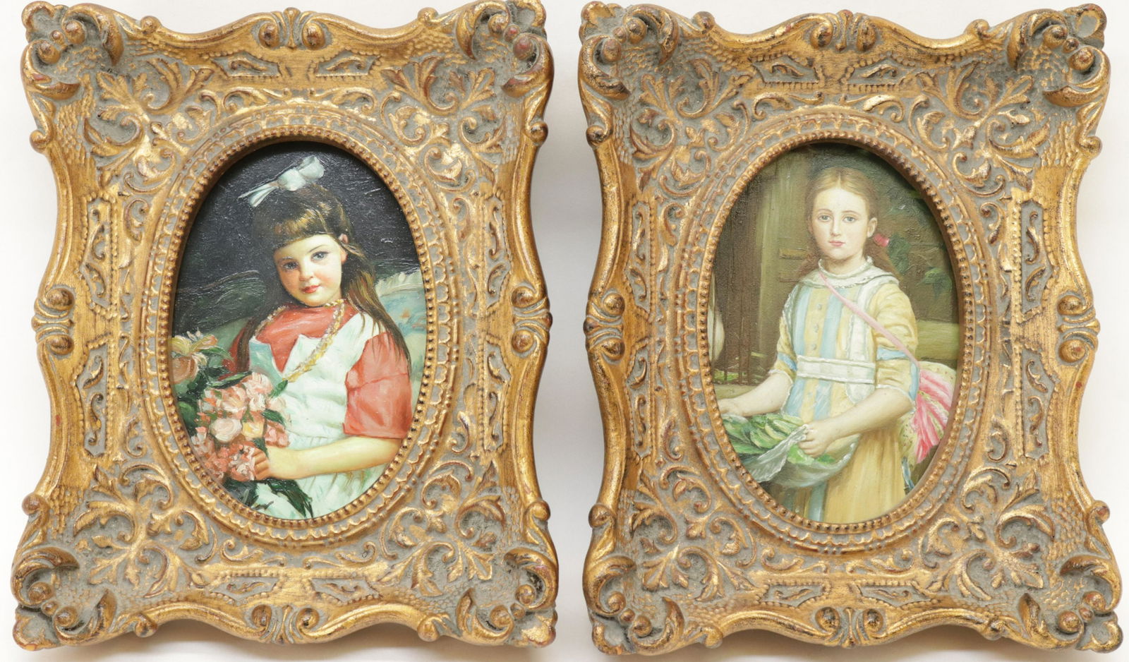 Two Portraits of Girls O/Wood Panel (1 of 3)