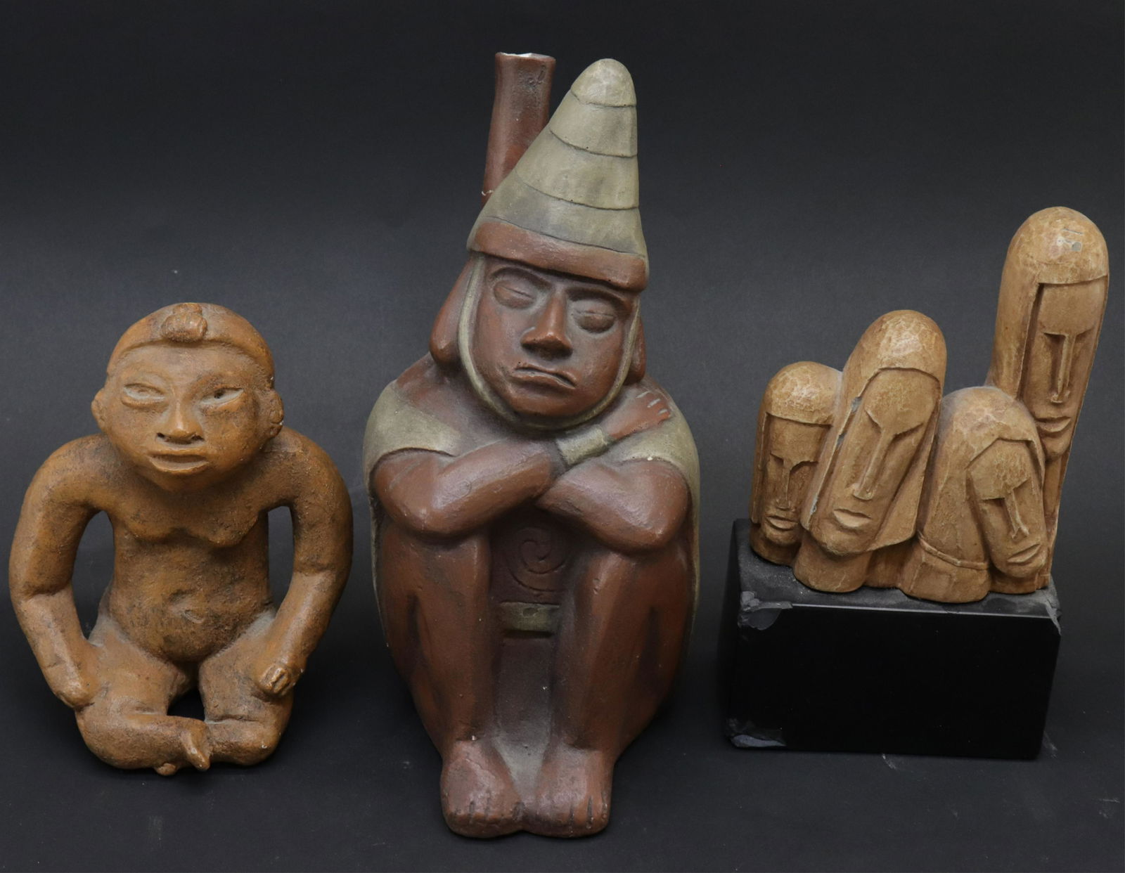 2 Pre-Columbian Style Pottery Figures/Group (1 of 3)