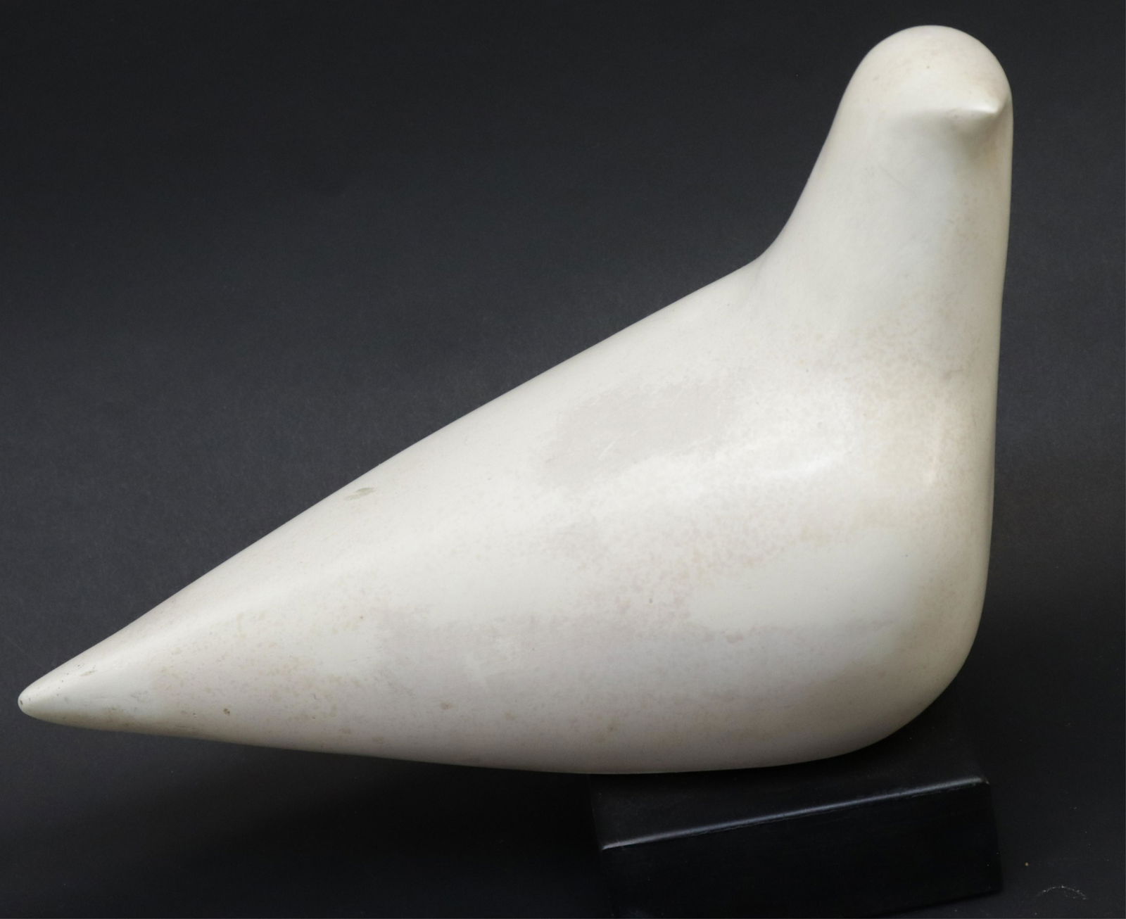 Cleo Hartwig, Amer., 1911-1988, Dove in Plaster: Cleo Hartwig, American, 1911-1988, Dove in Plaster, stamped C. Hartwic(g) (QMOST3057)(WT) Dimensions: 6 1/2" H x 9 1/4" L x 4" W, on base 8" H