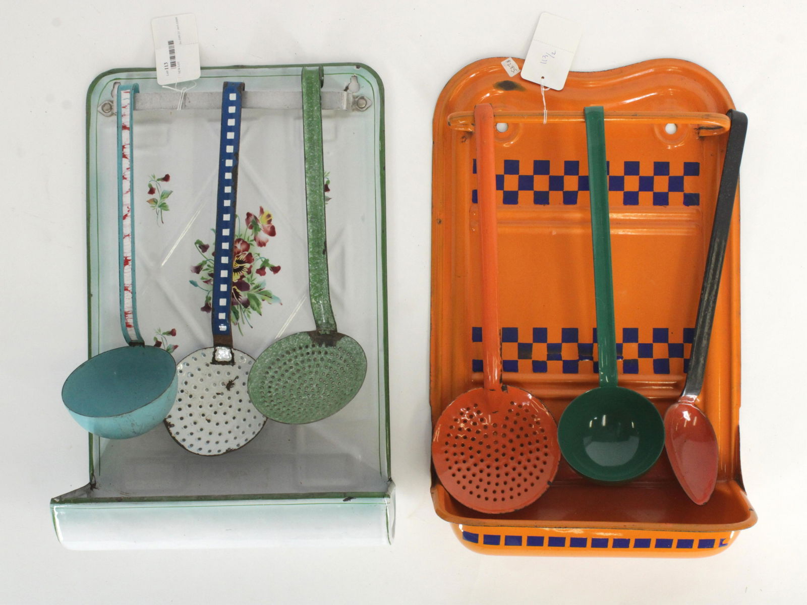 2 Vintage Enamel Ware Kitchen Racks (1 of 1)