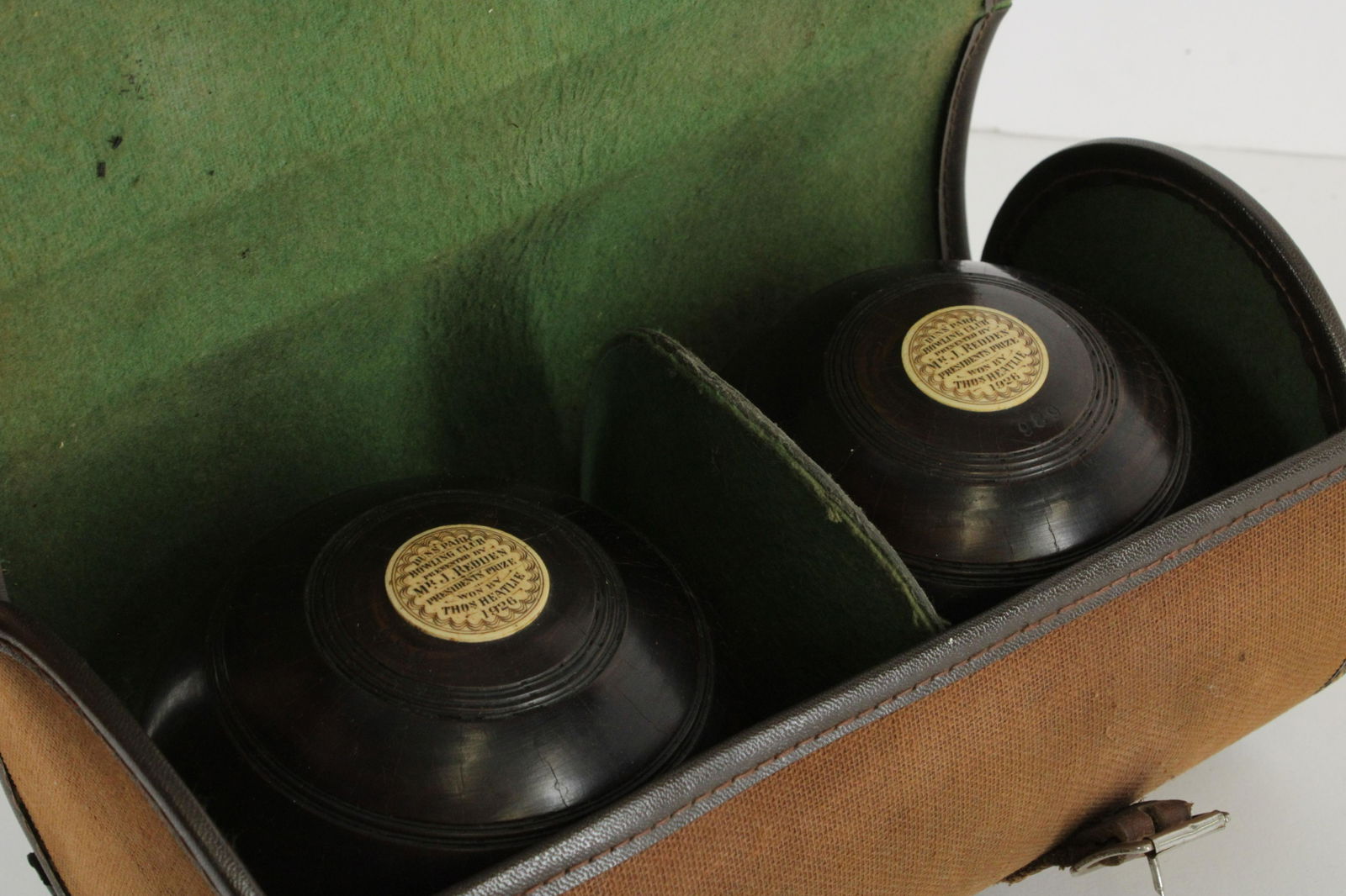 Pair Hardwood Lawn Bowling Balls, 1926 (1 of 3)