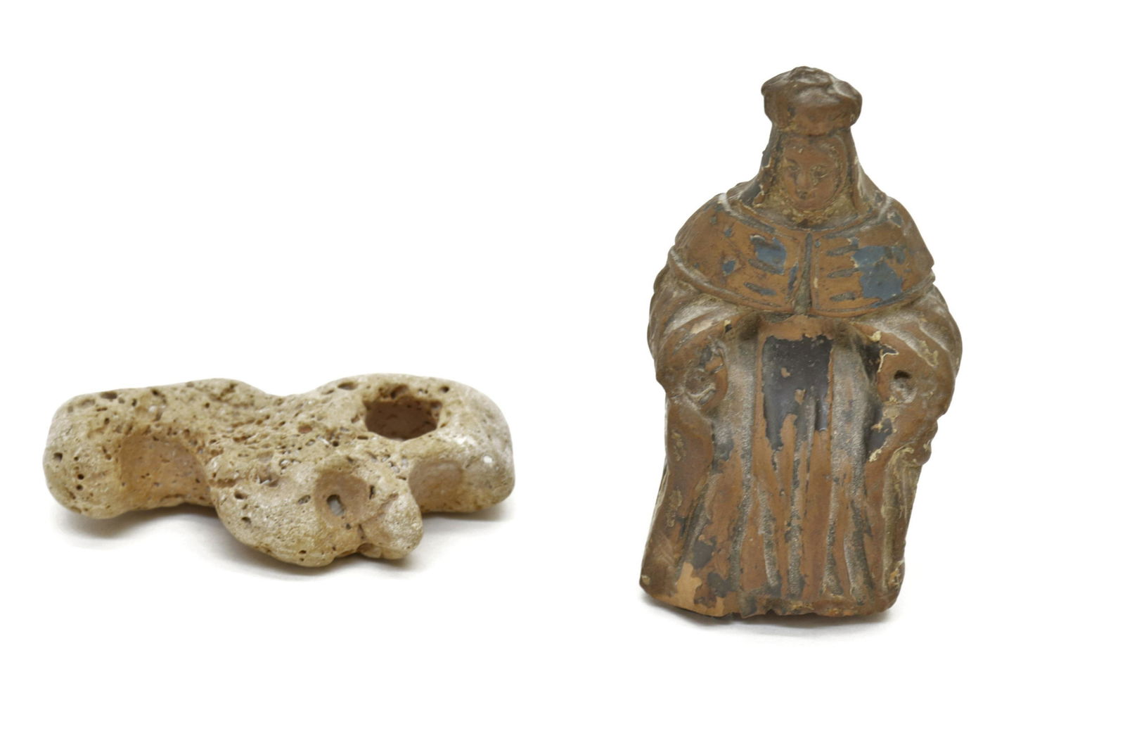 Spanish Colonial Seated Pottery Cleric (1 of 2)