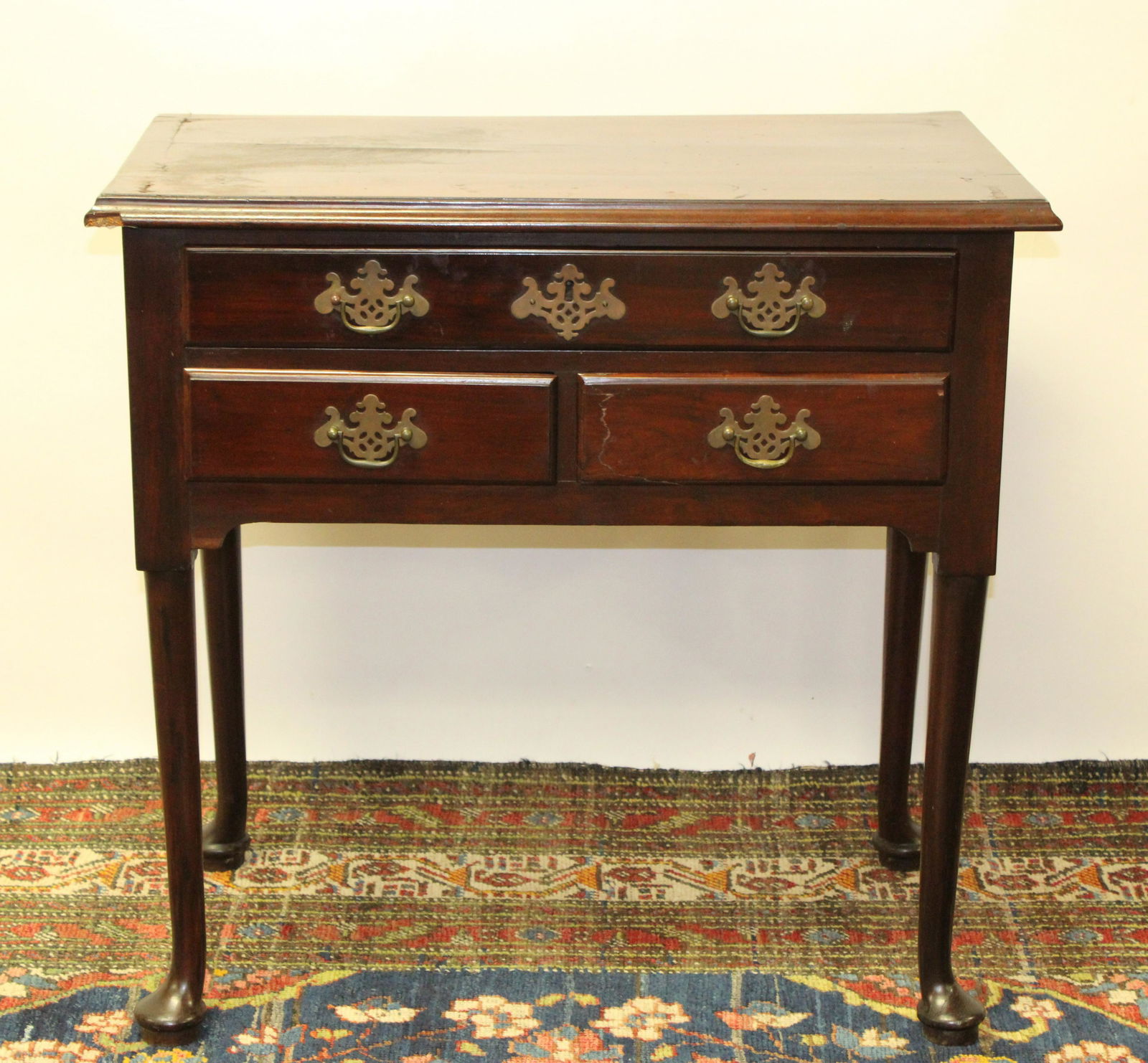 George III Mahogany Lowboy: George III Mahogany Lowboy (FIND309)(MS) Dimensions: 28 3/4" H x 29 1/2" W x 17" D