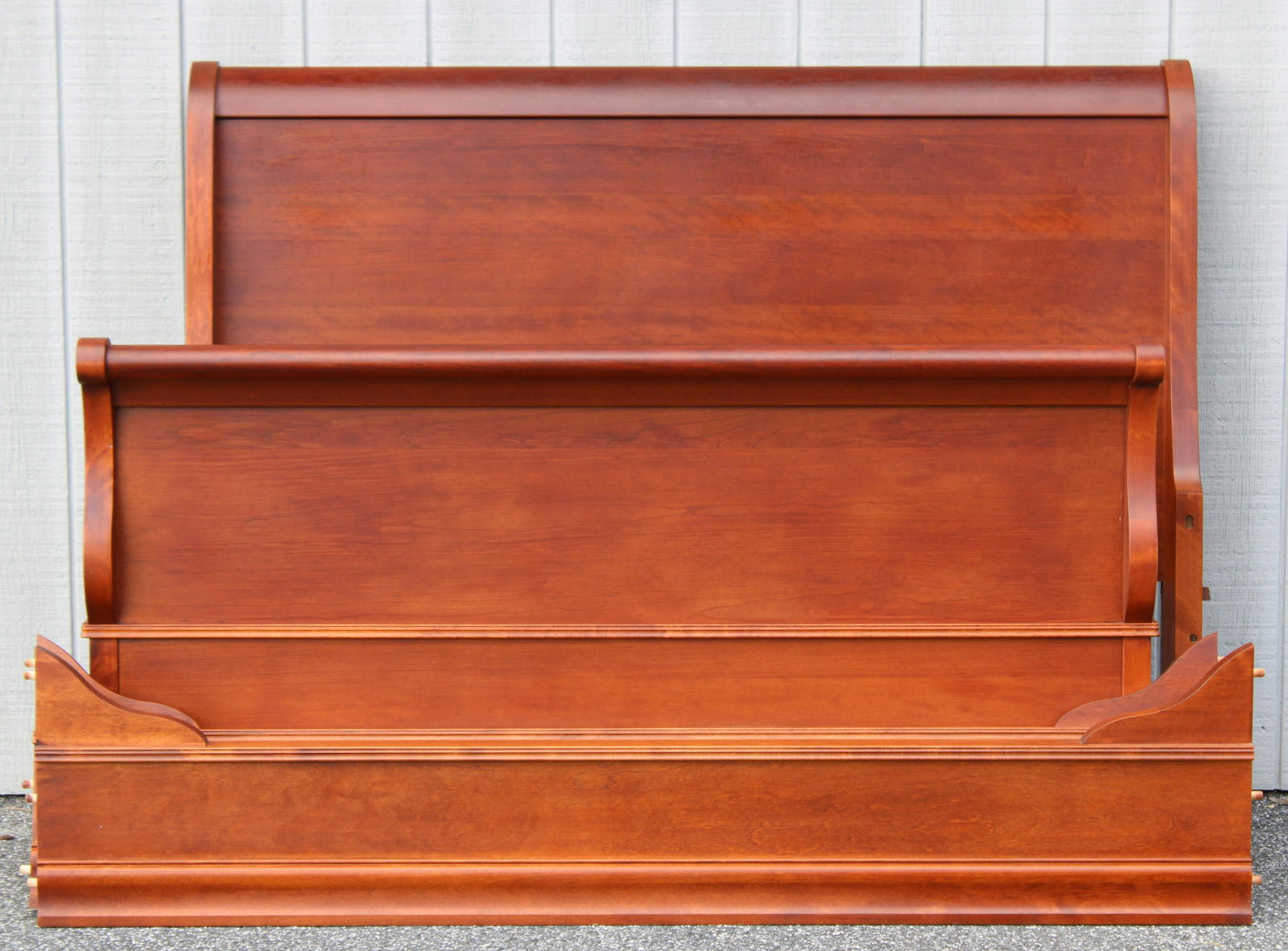 Louis Phillipe Style Full Cherry Queen Sleigh Bed (1 of 6)