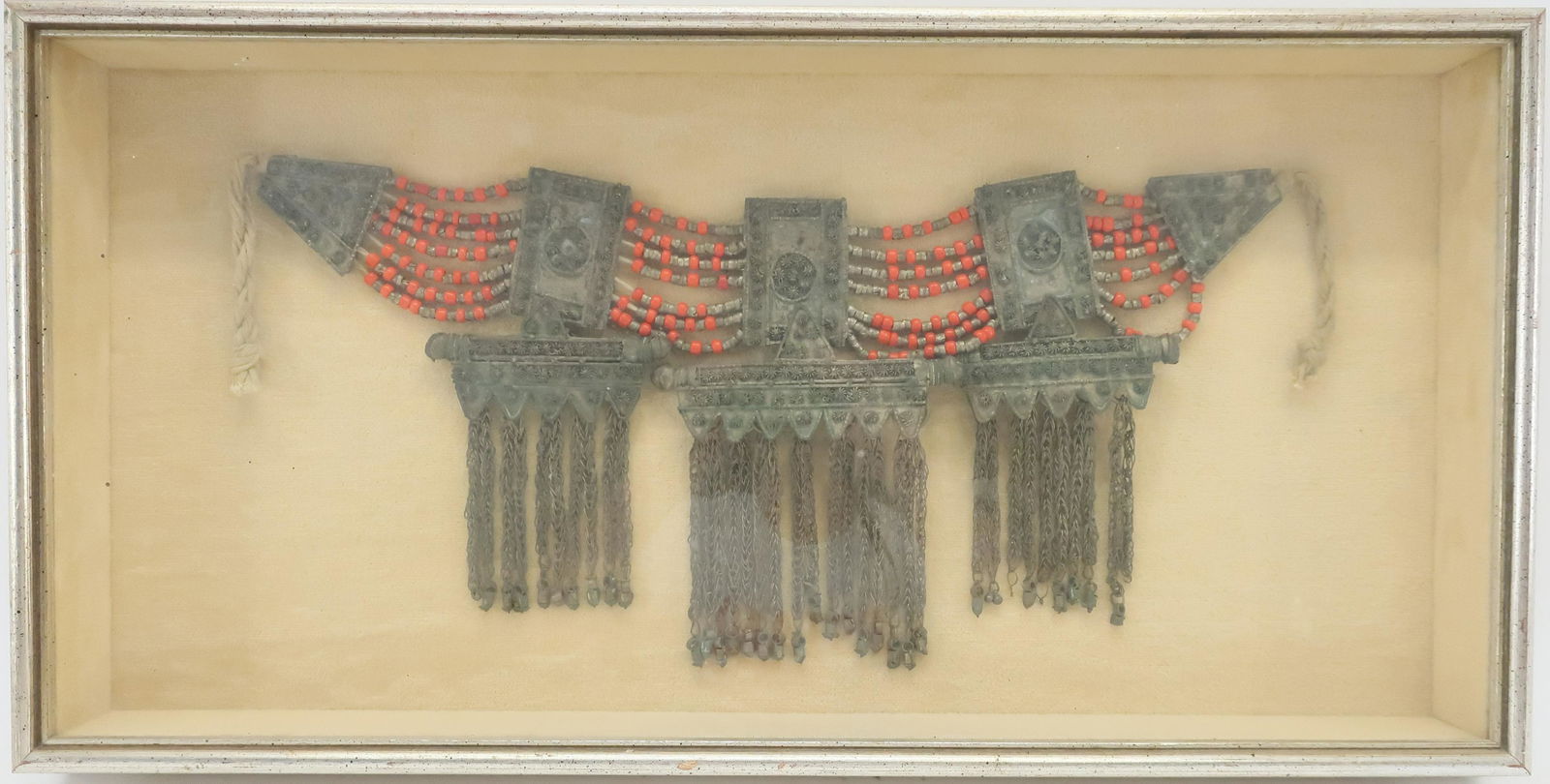 African Necklace, metal,bead and thread (1 of 5)