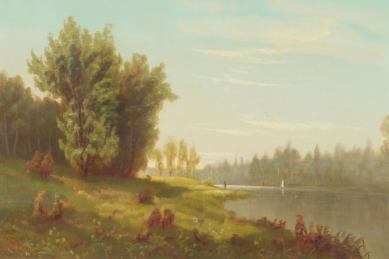 Landscape with Lake & Fisherman, O/C (1 of 6)