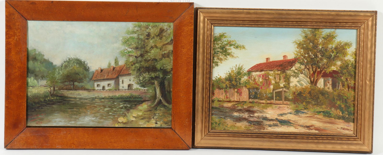 2 Landscape Paintings with Cottages (1 of 7)