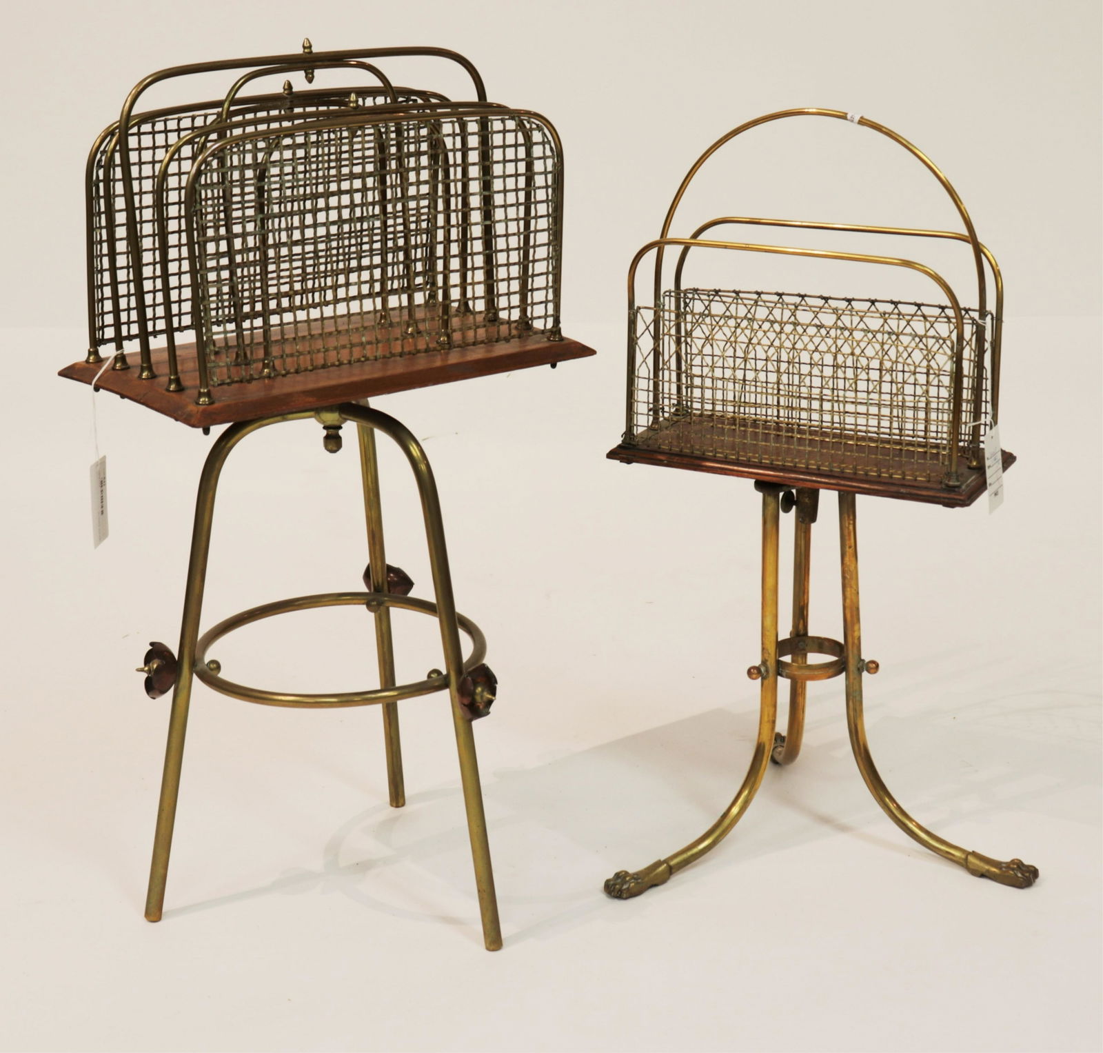 2 Brass & Wood Revolving Magazine Racks (1 of 4)