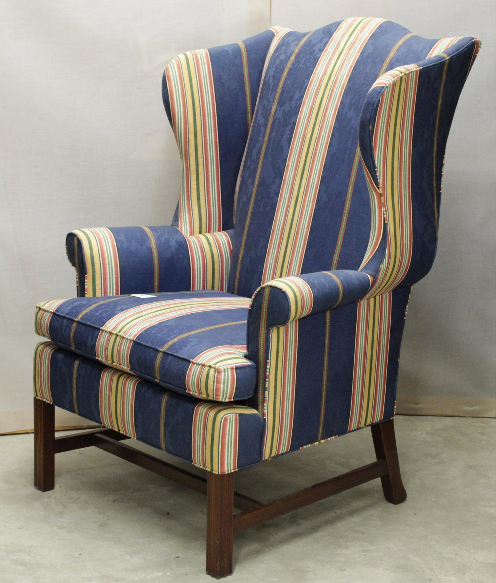 Hitchcock Chippendale Style Wing Chair: (ANAN388)(scl) Dimensions: 29 w by 46.5 h by 30 d
