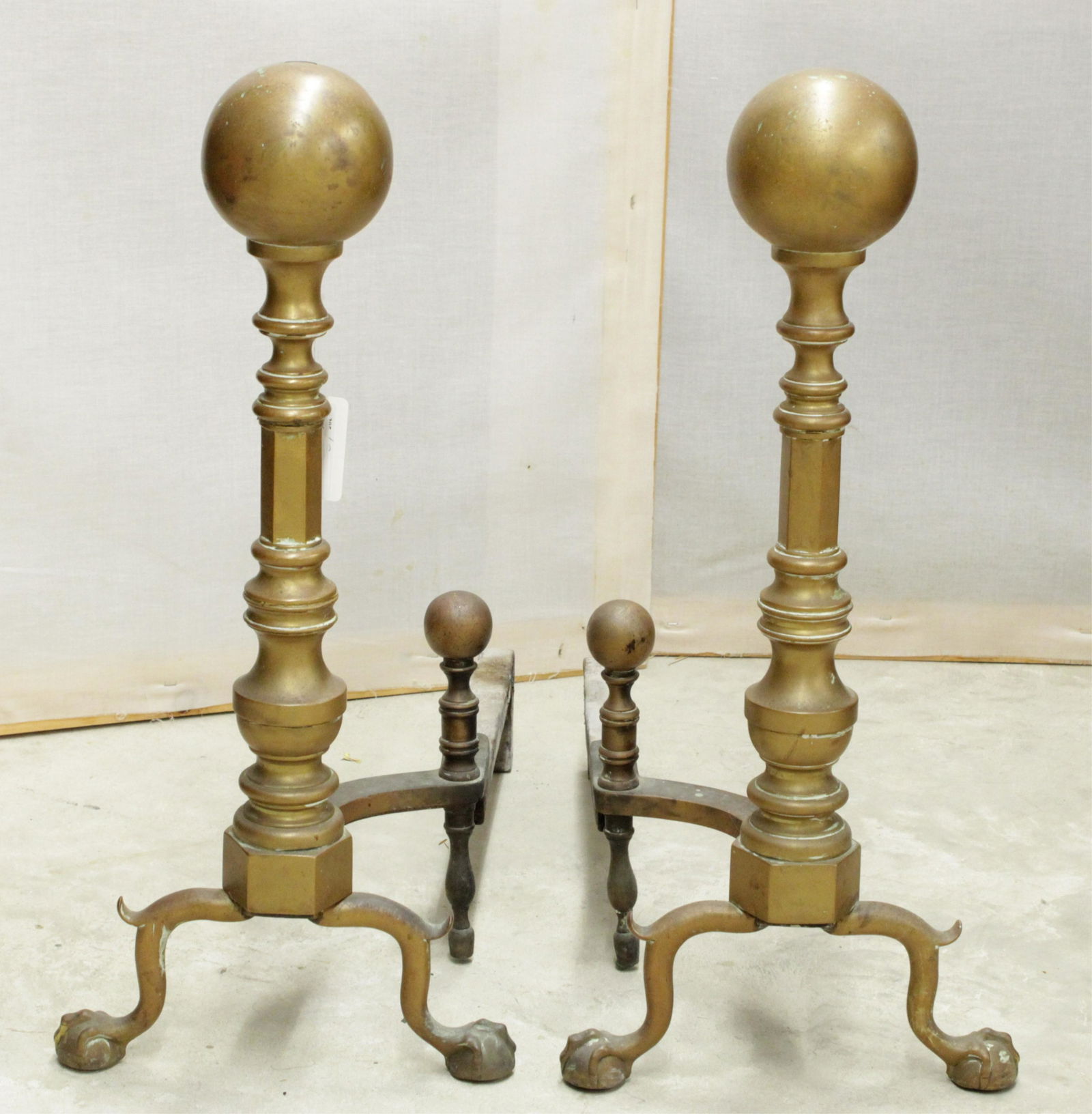 Pair Ball Top Andirons (1 of 2)