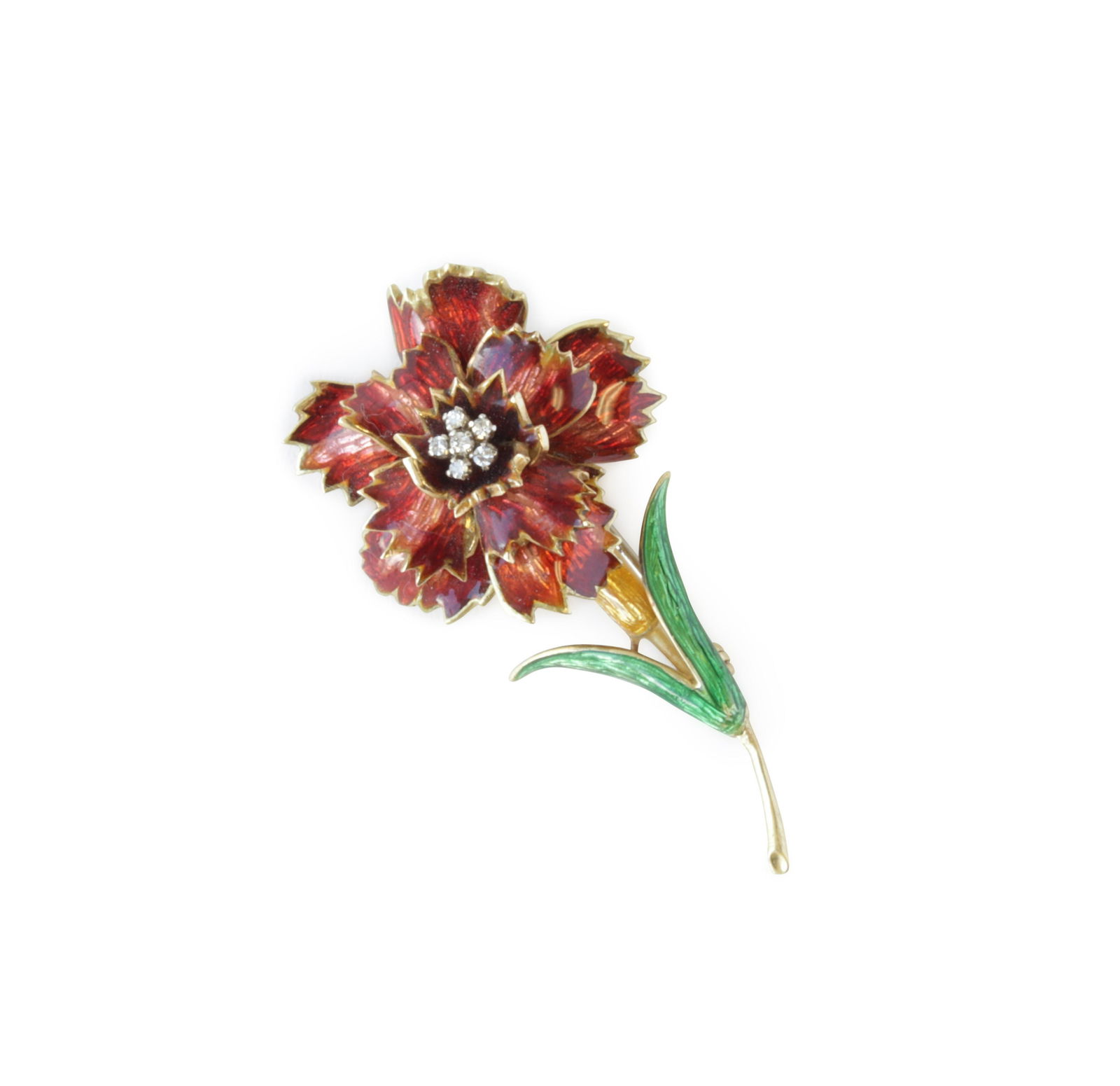Italian 18k Flower Brooch (1 of 2)