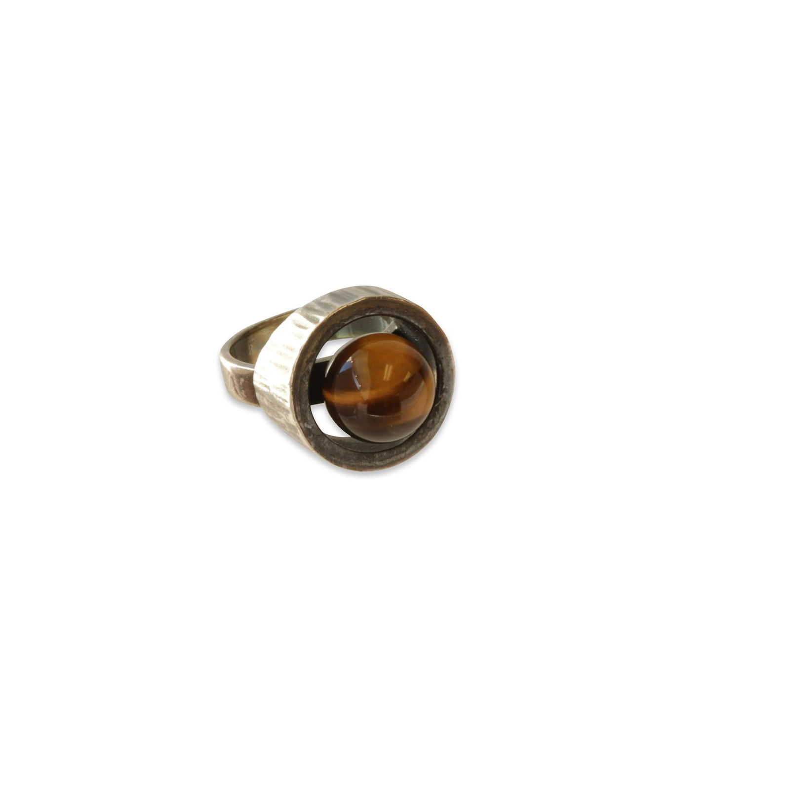 Danish Modern Tiger's Eye Ring (1 of 4)