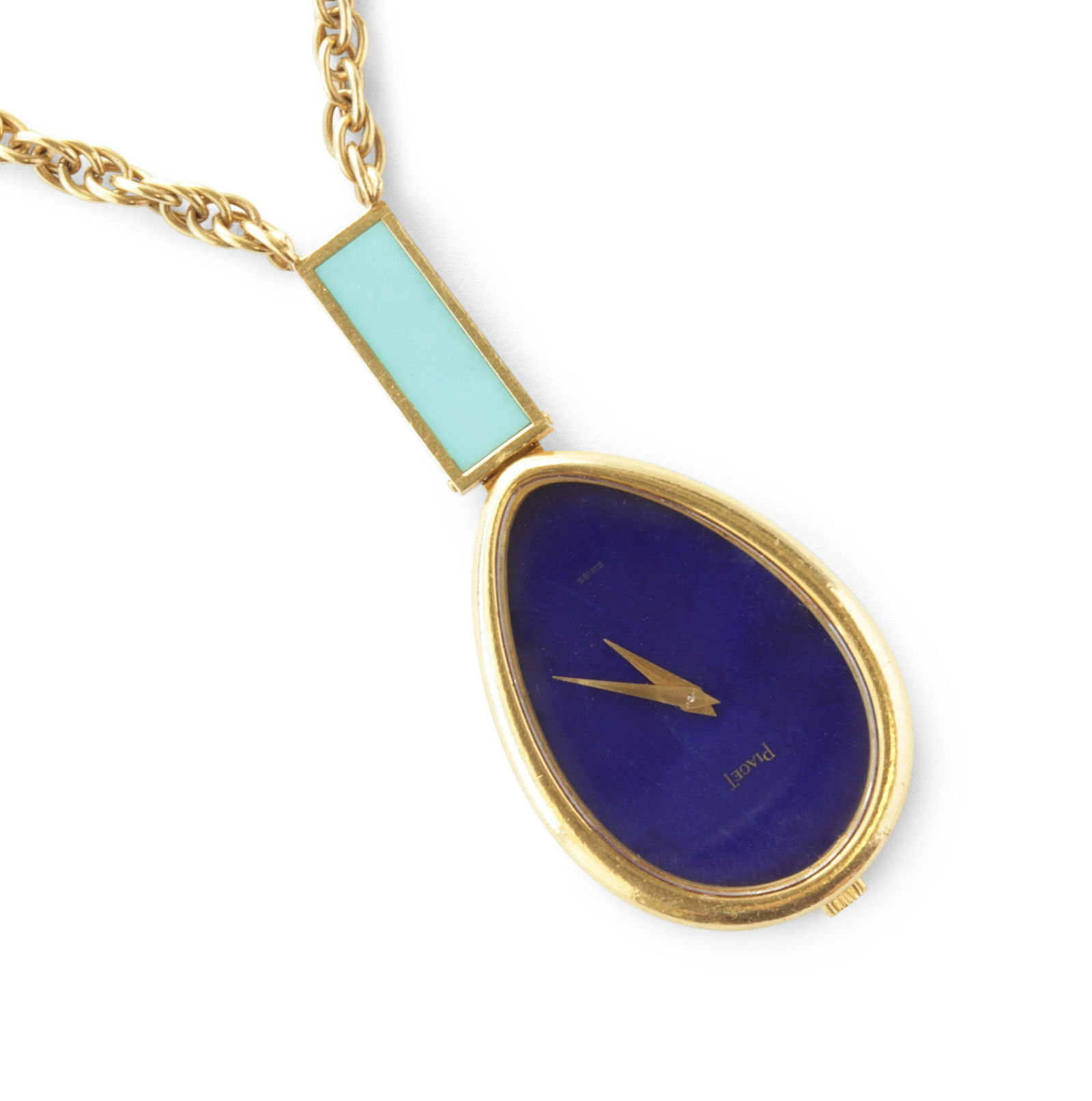 Piaget 18k Lapis and Turquoise Watch Pendant (1 of 3)