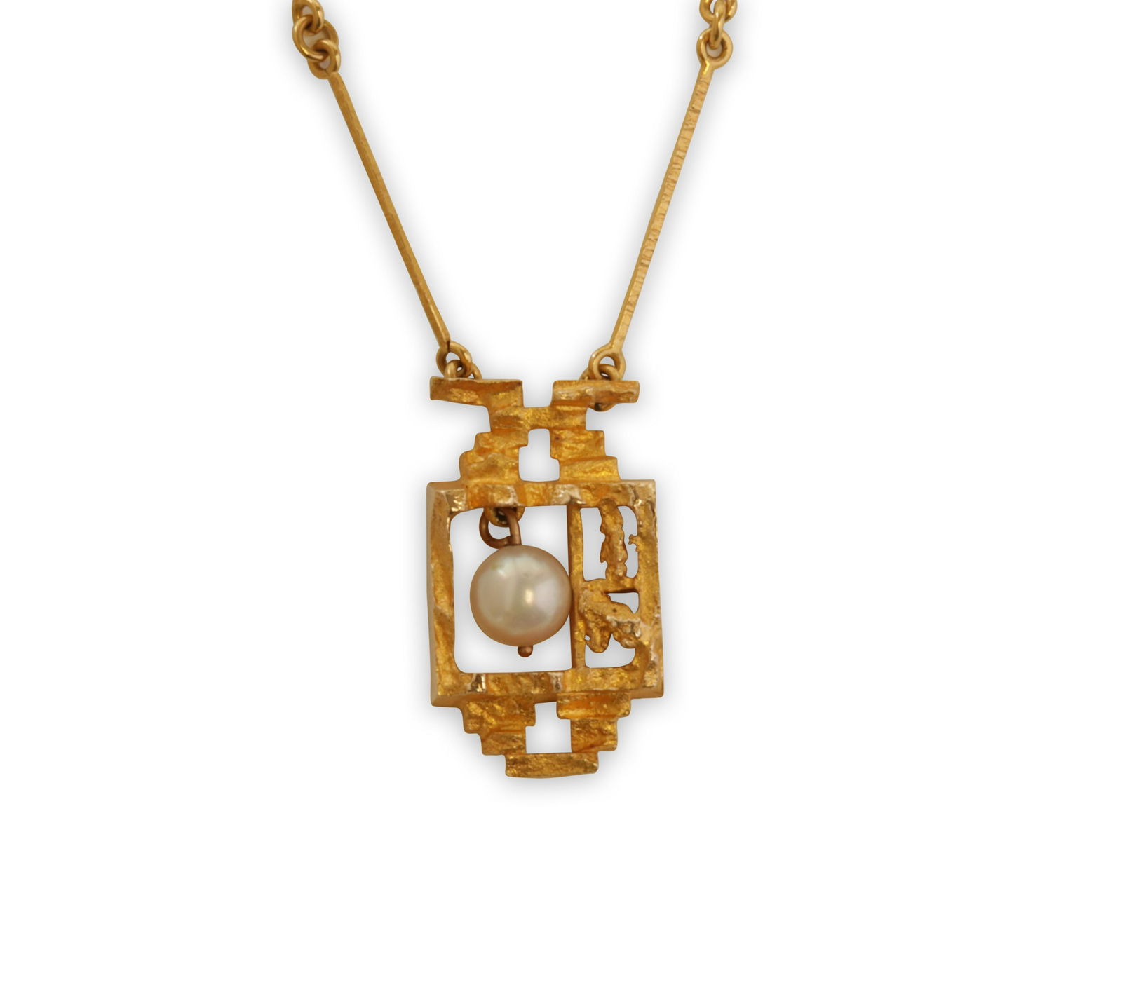14k Gold Brutalist Necklace (1 of 3)