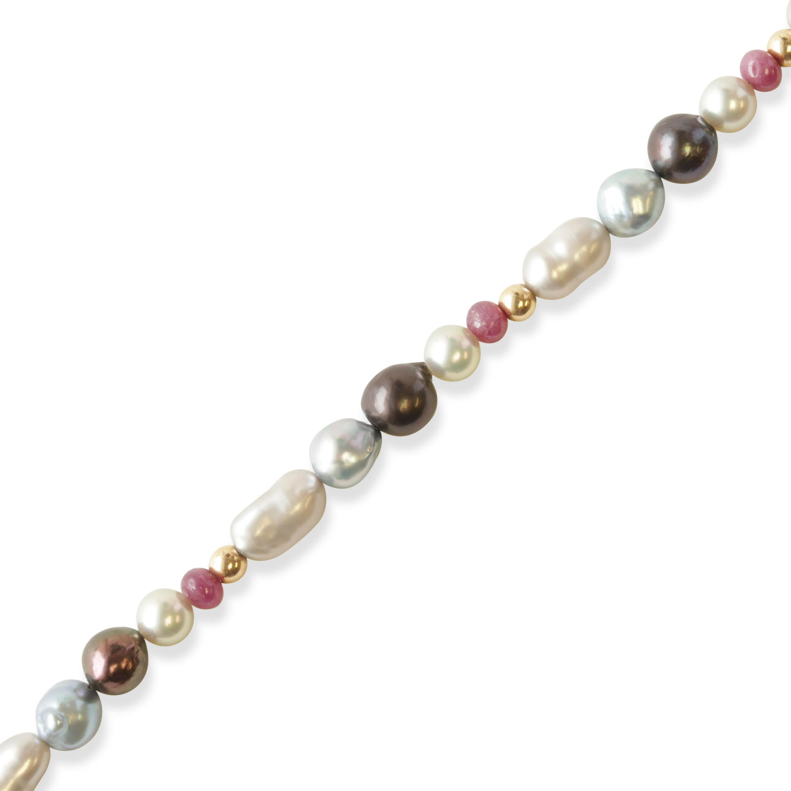 Natural Baroque Pearl & Ruby Necklace (1 of 3)