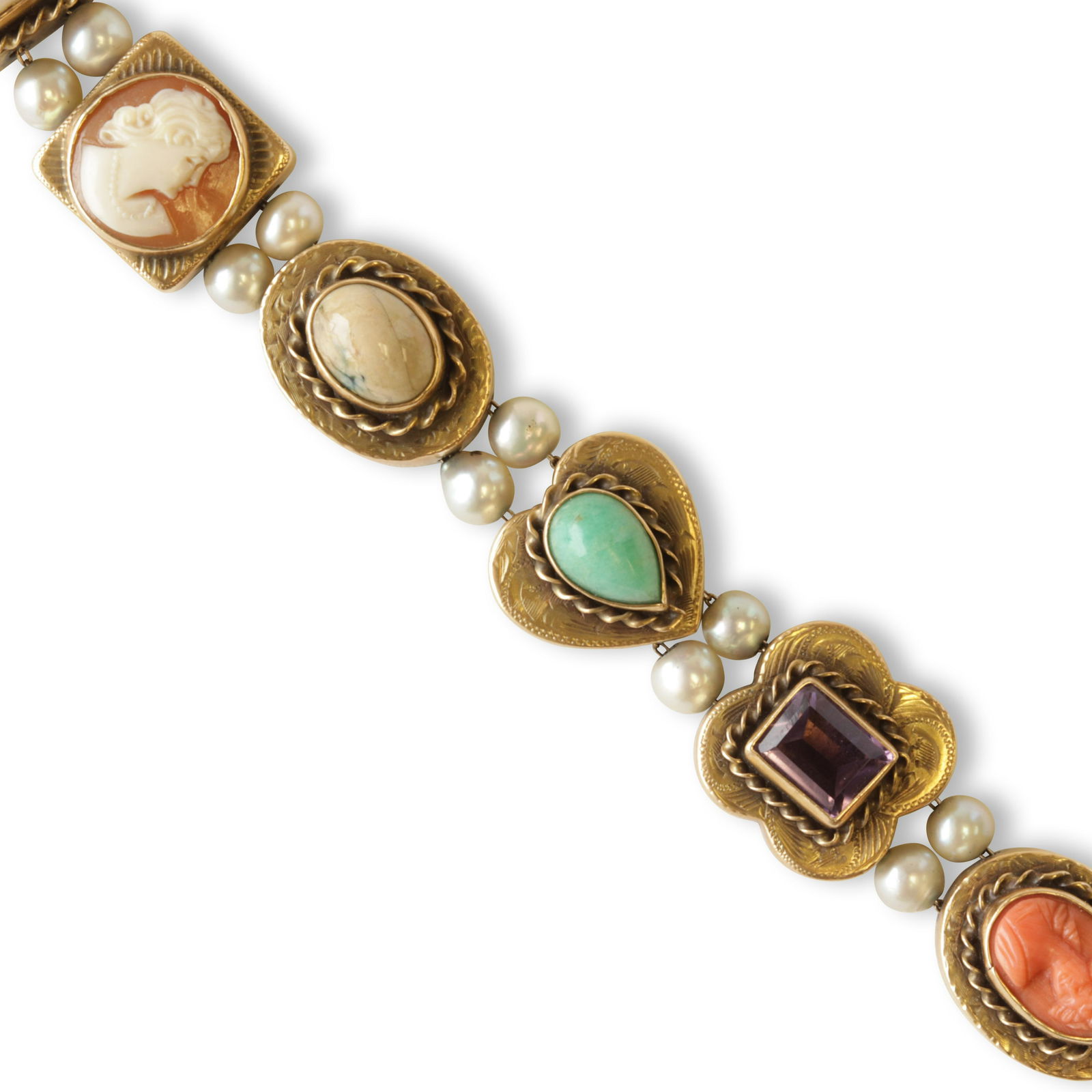 Vintage Gemstone and 14K Bracelet (1 of 4)