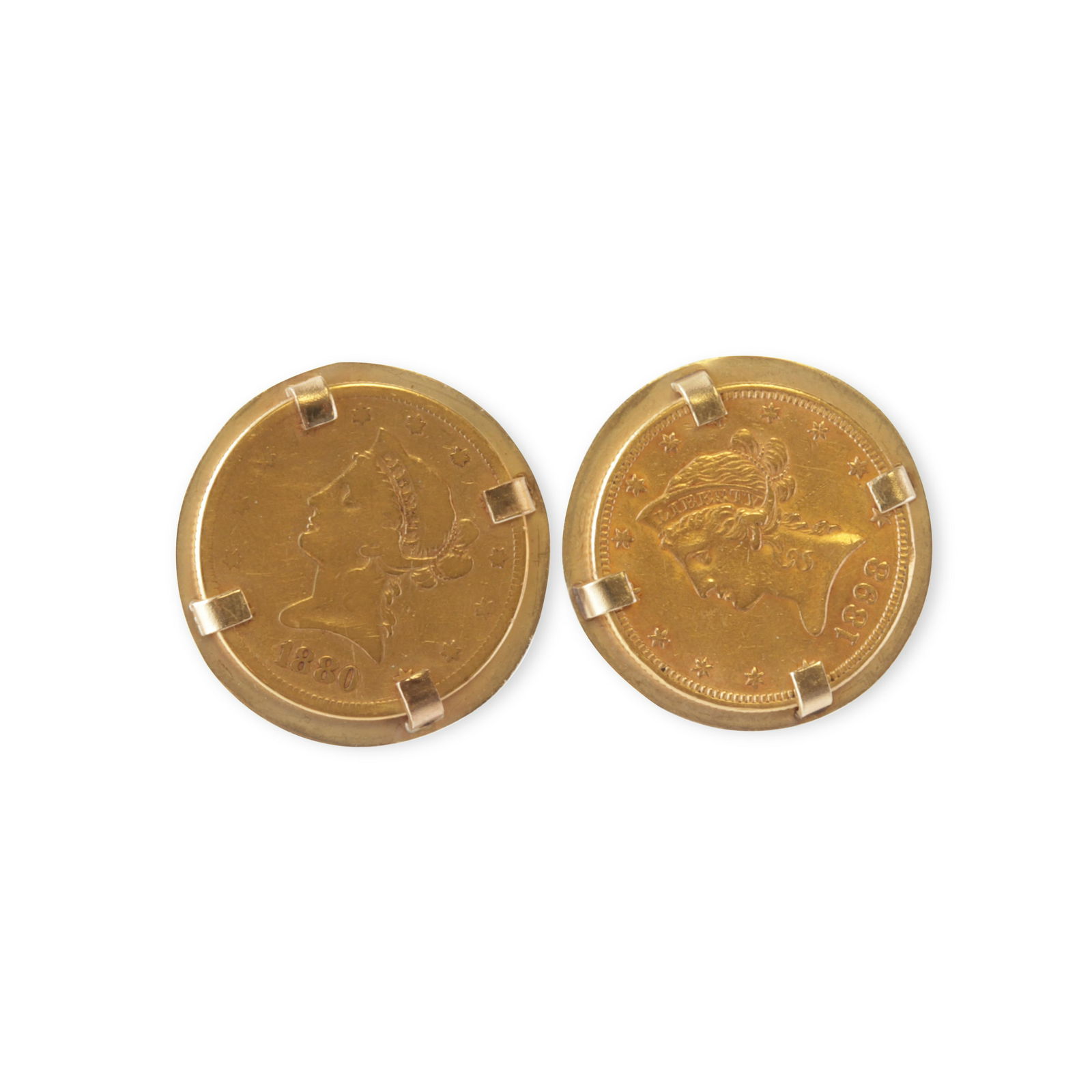 1880 & 1898 Liberty $10 Gold Coin Cufflinks (1 of 2)
