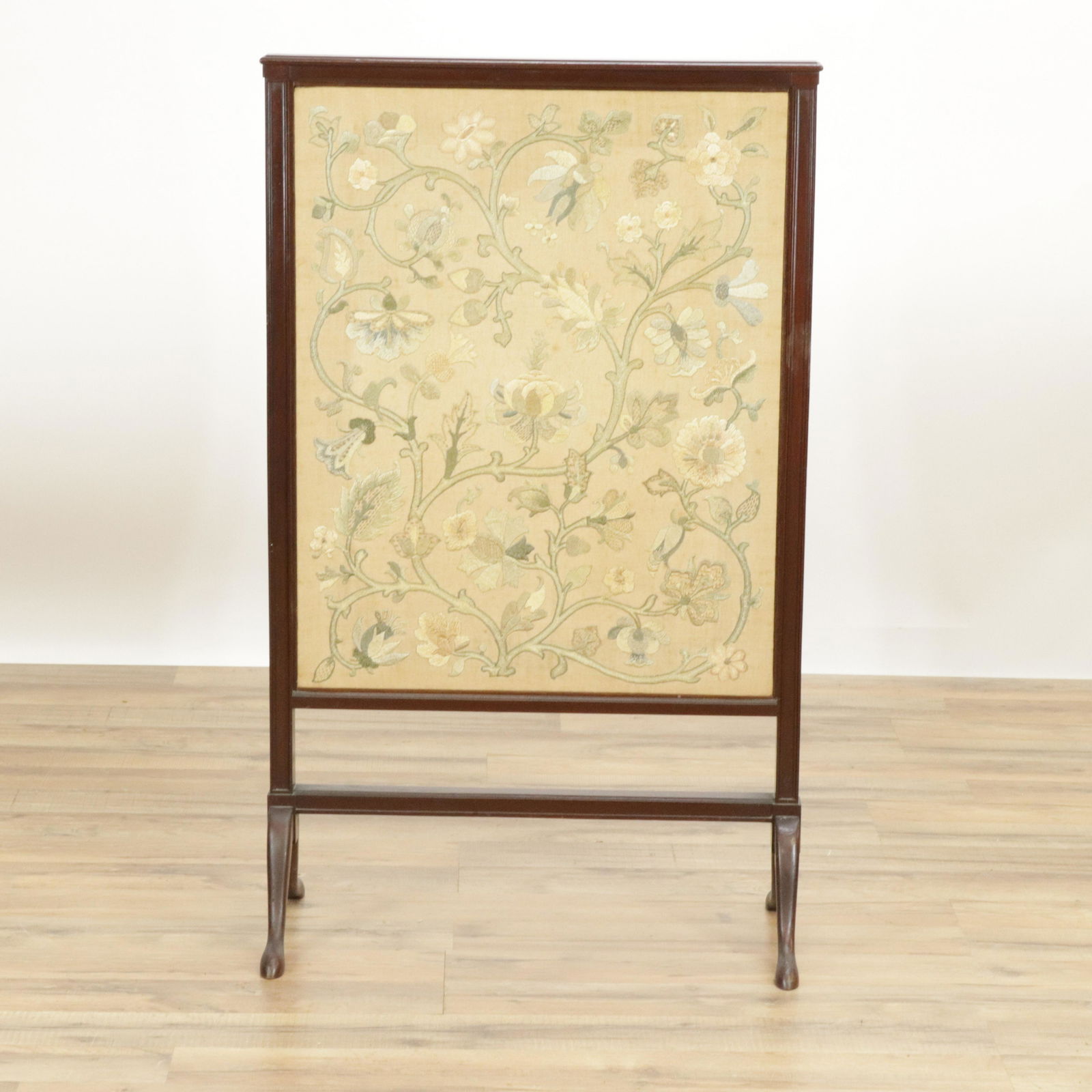 Georgian Style Silk Embroidered Firescreen (1 of 3)