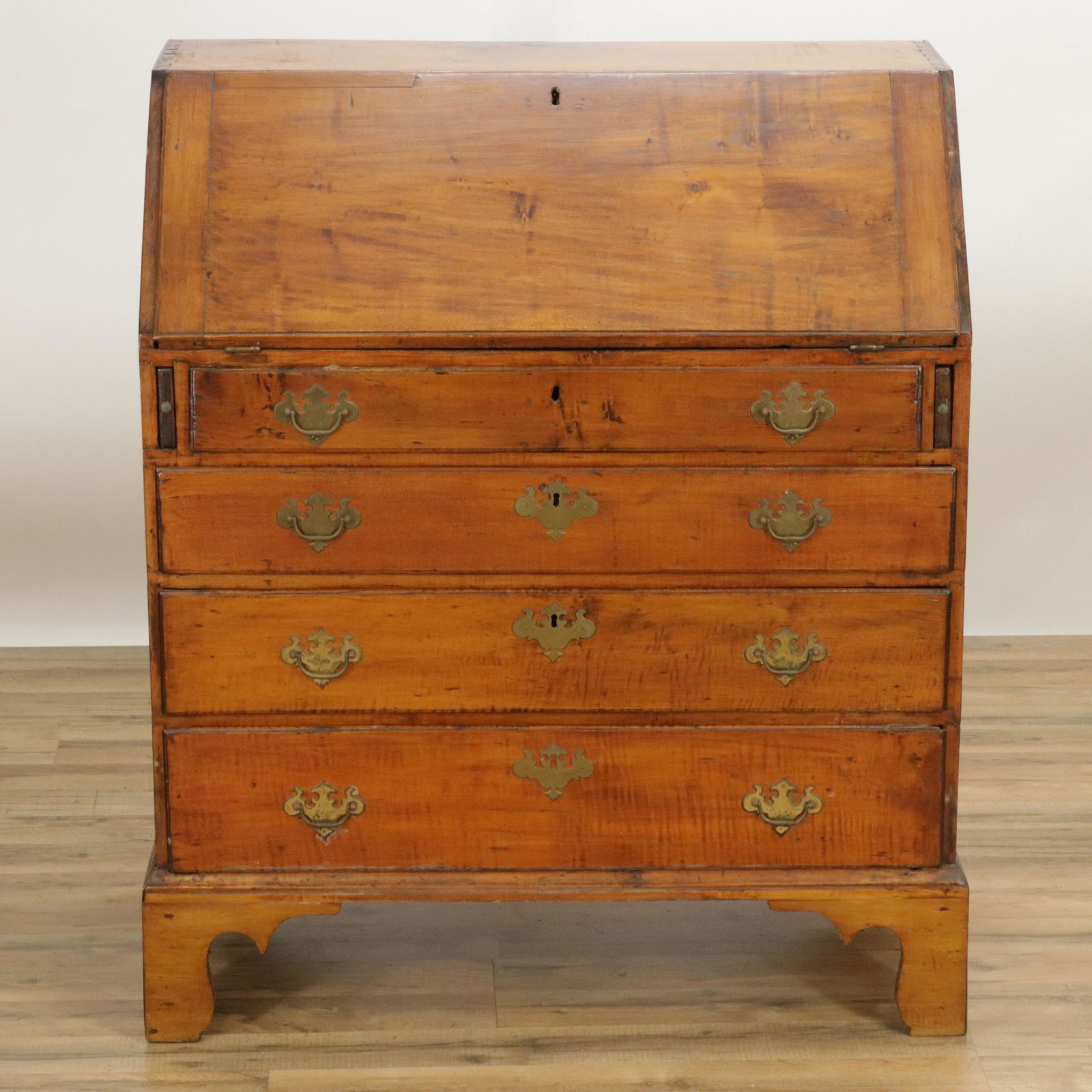 Chippendale Cherry Slant Front Bureau, 18th C. (1 of 8)