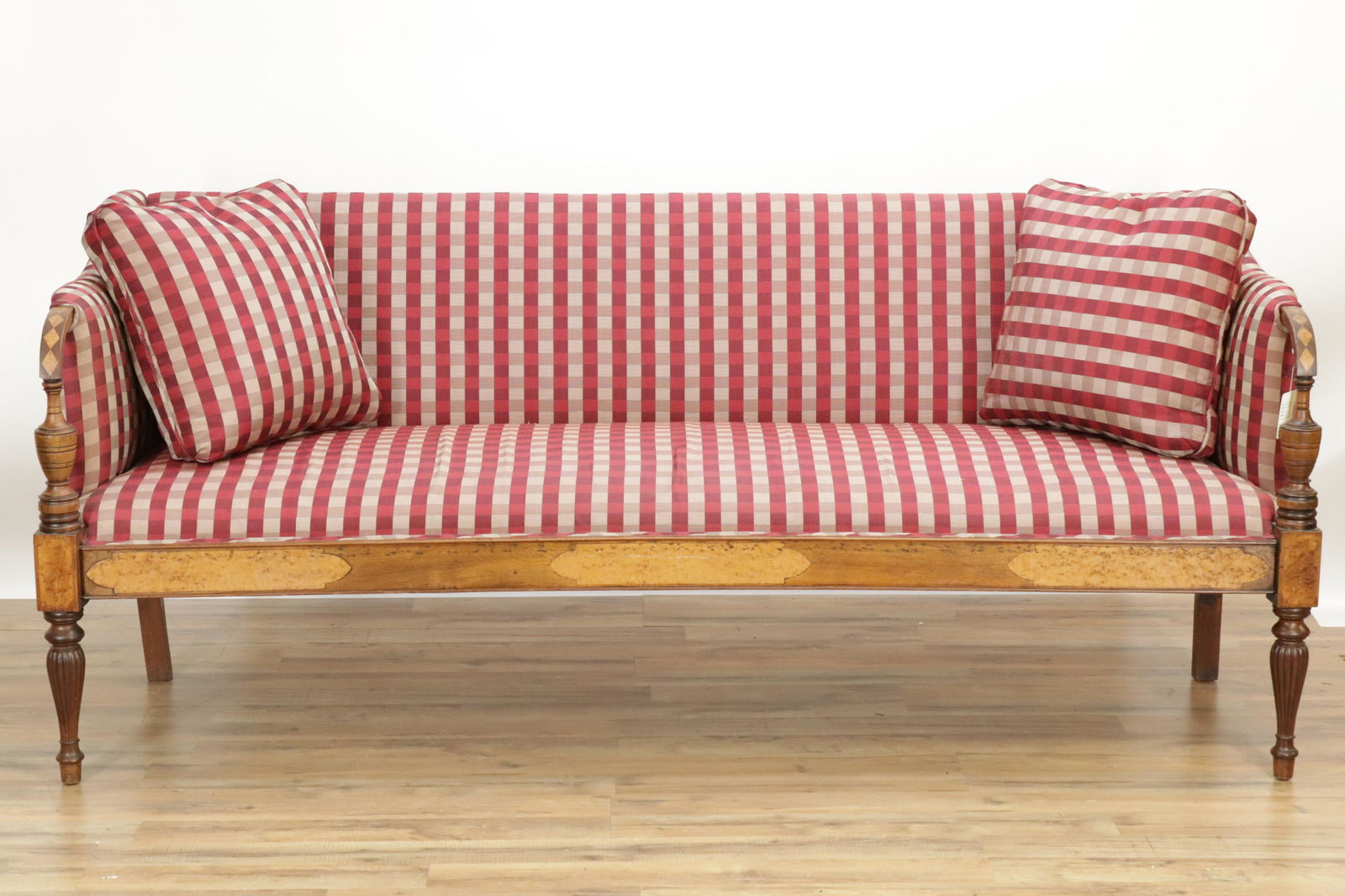 Federal Style Inlaid Mahogany Settee (1 of 6)