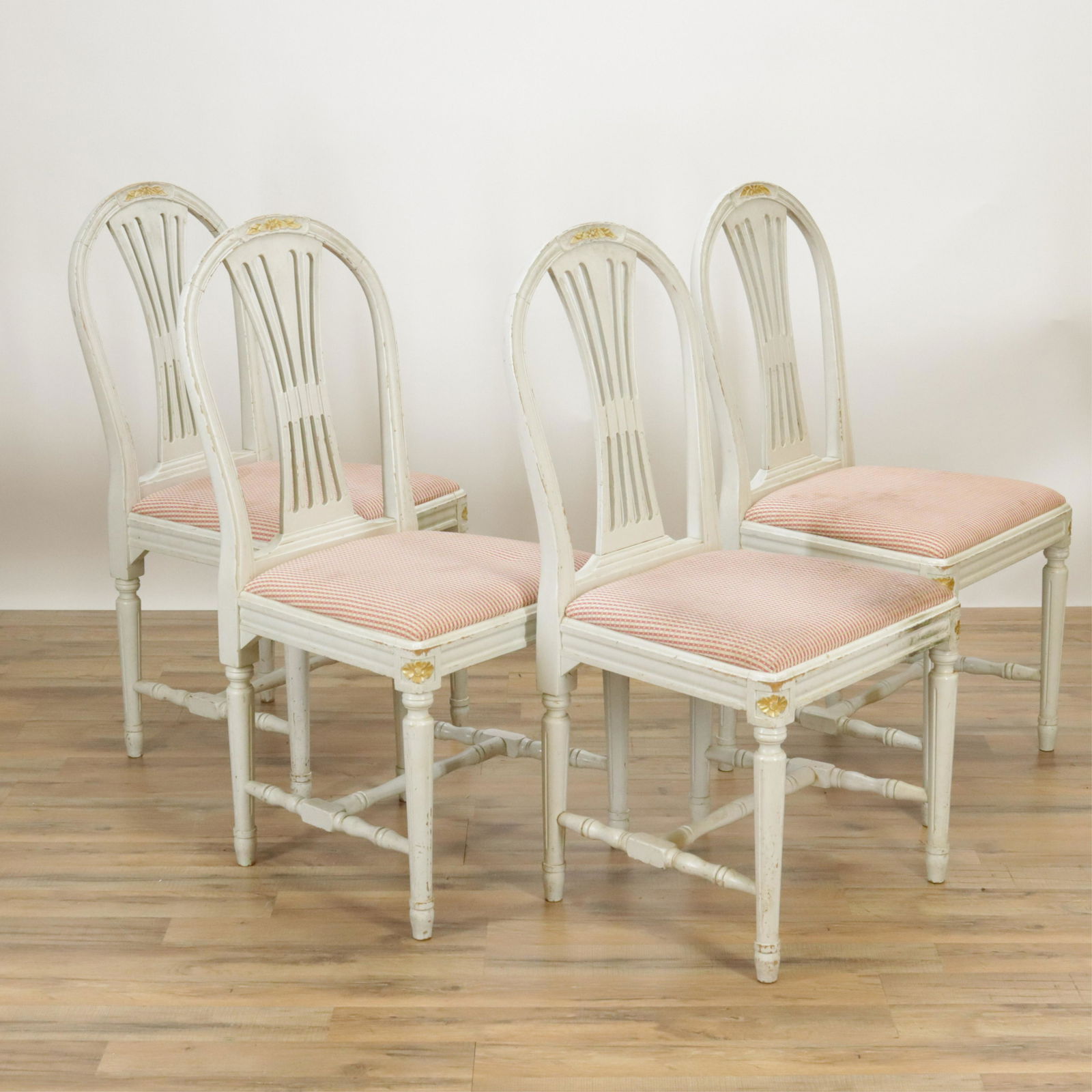 4 Gustavian Style Balloon Back Dining Chairs (1 of 7)