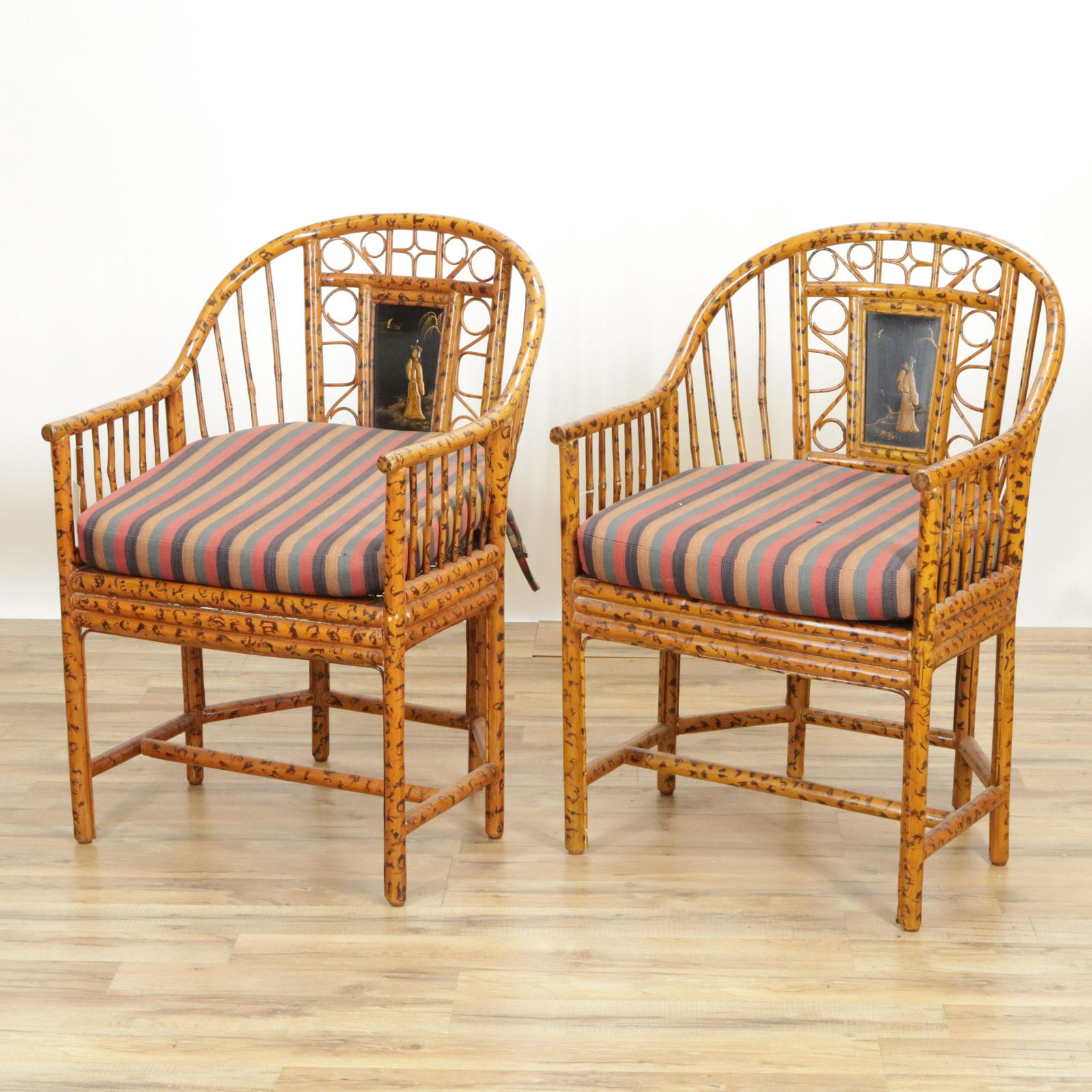 Pr Maitland Smith Brighton Pavilion Rattan Chairs (1 of 6)