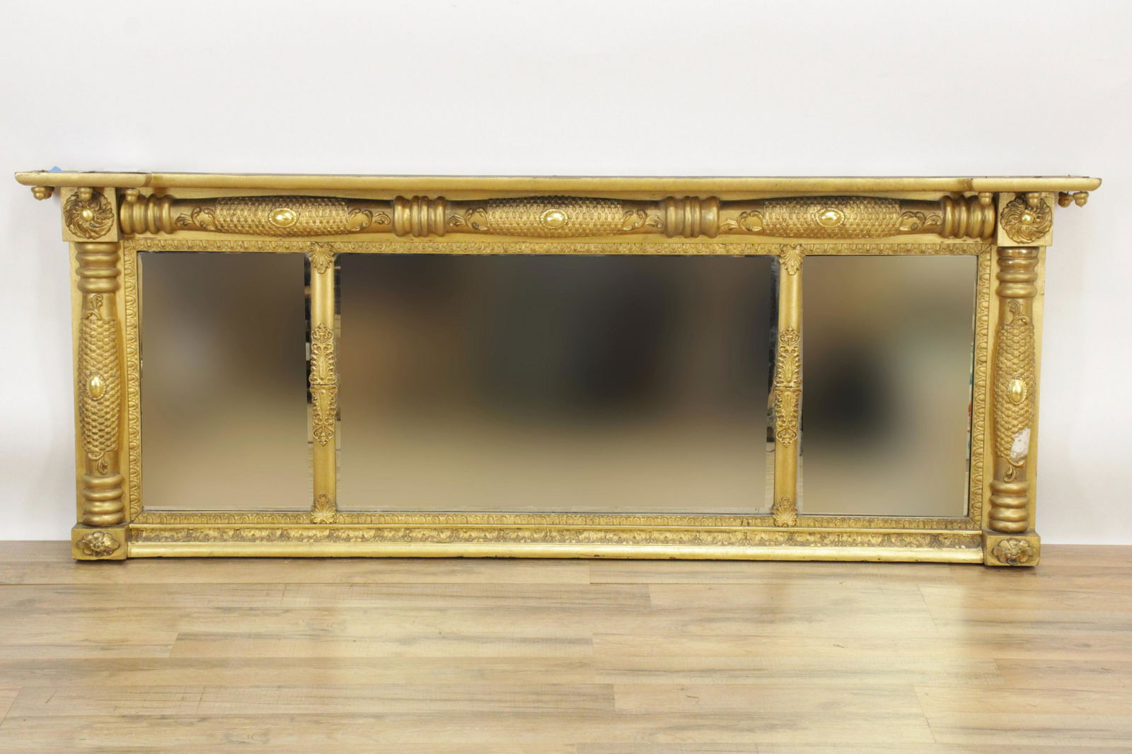 American Classical 3-Part Gilt Over Mantel Mirror (1 of 6)