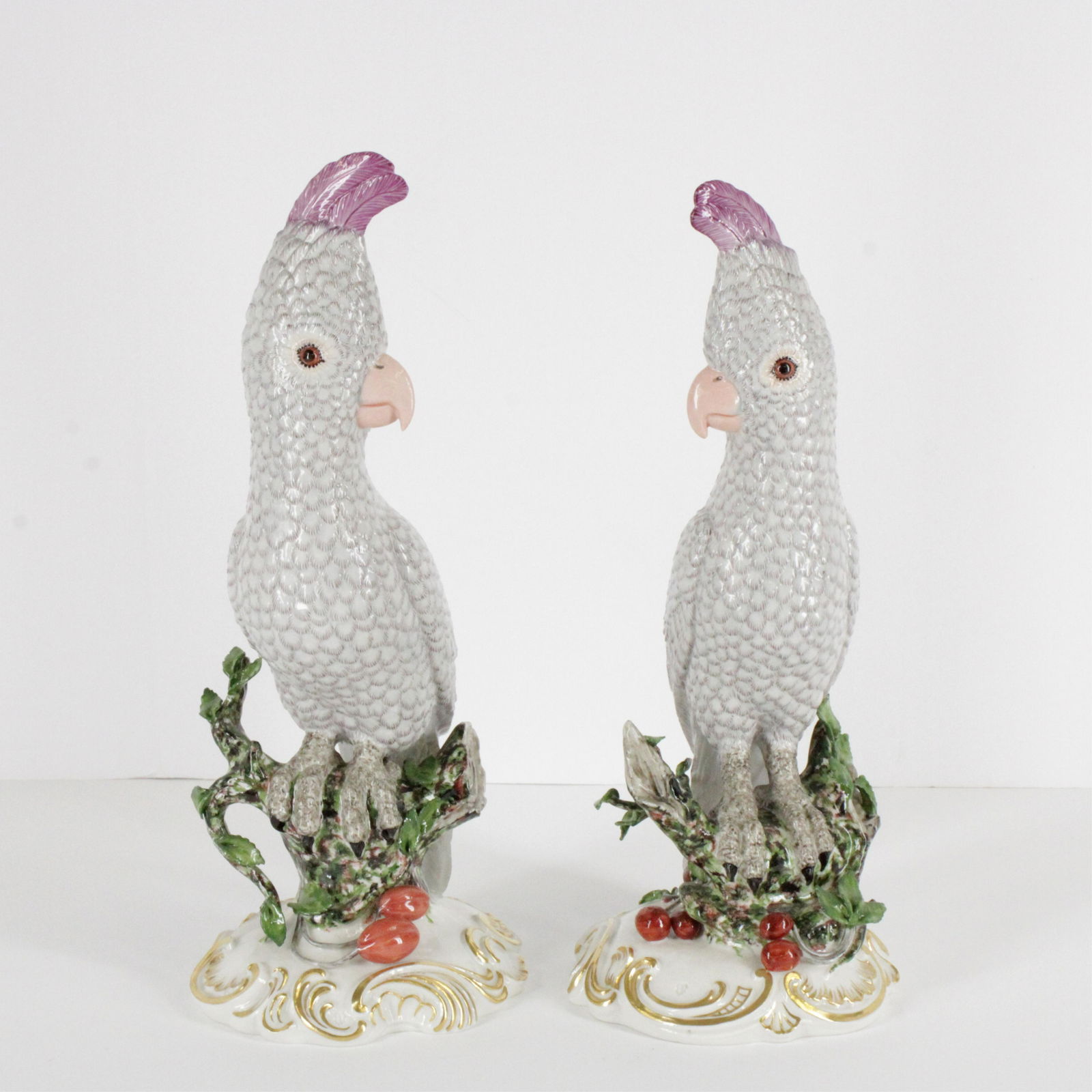 Pair Nymphenburg Porcelain Cockatoo Figurines (1 of 6)