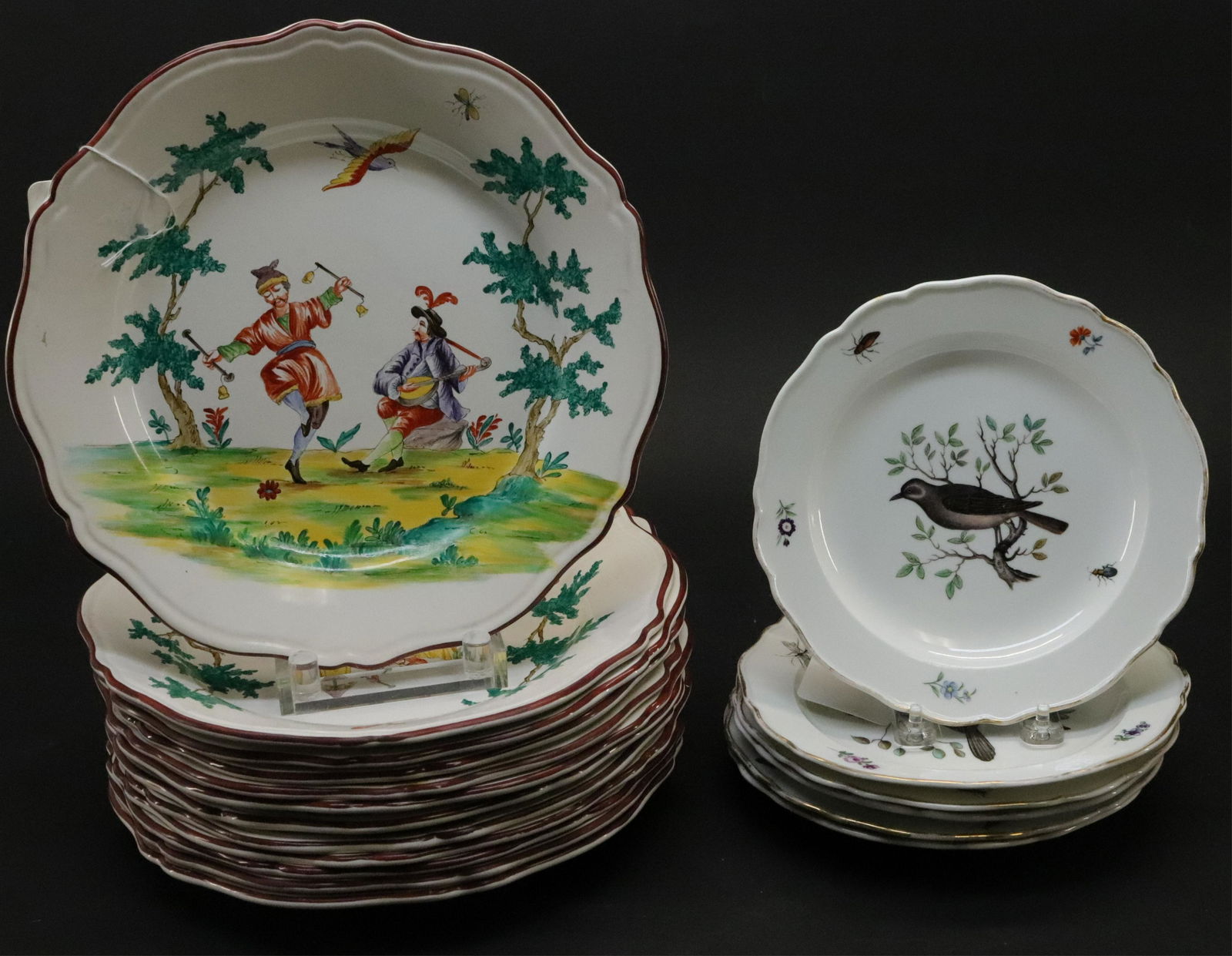 18 Plates; Meissen Dessert & Chinoiserie Dinner (1 of 12)