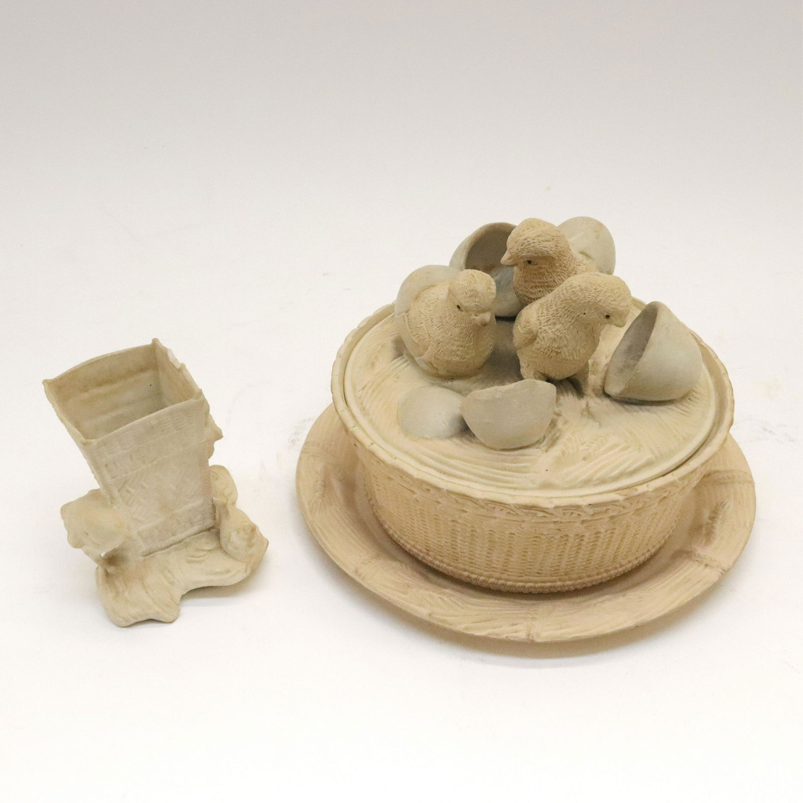 2 French Earthenware Items; Casserole, Vase (1 of 7)