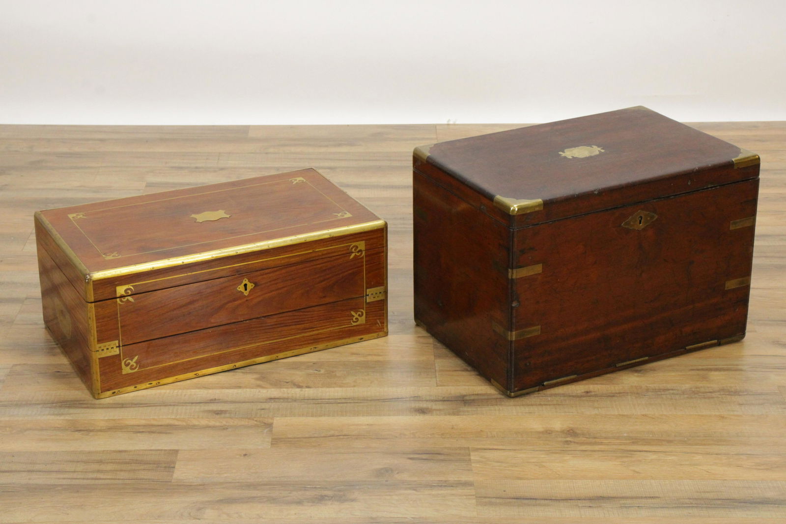 19th C. Wood/Brass Campaign Desk and Box (1 of 9)