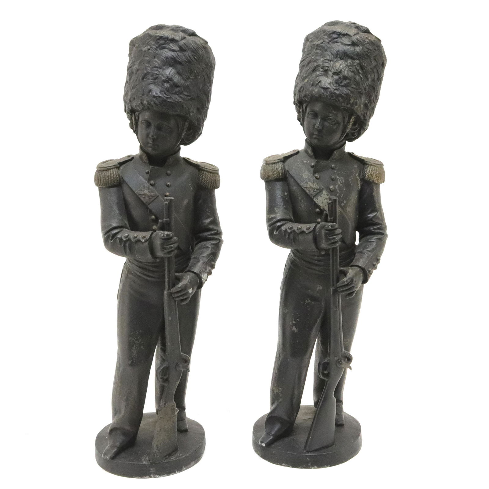 2 Black Painted Cast Metal Figures of Grenadiers (1 of 9)