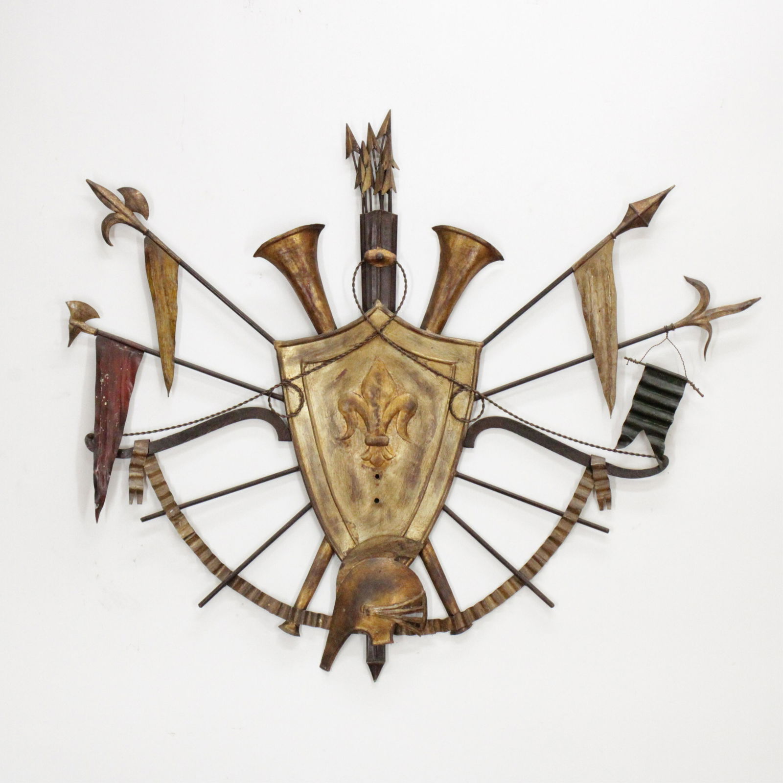 Gold Painted Tole Coat of Arms (1 of 5)