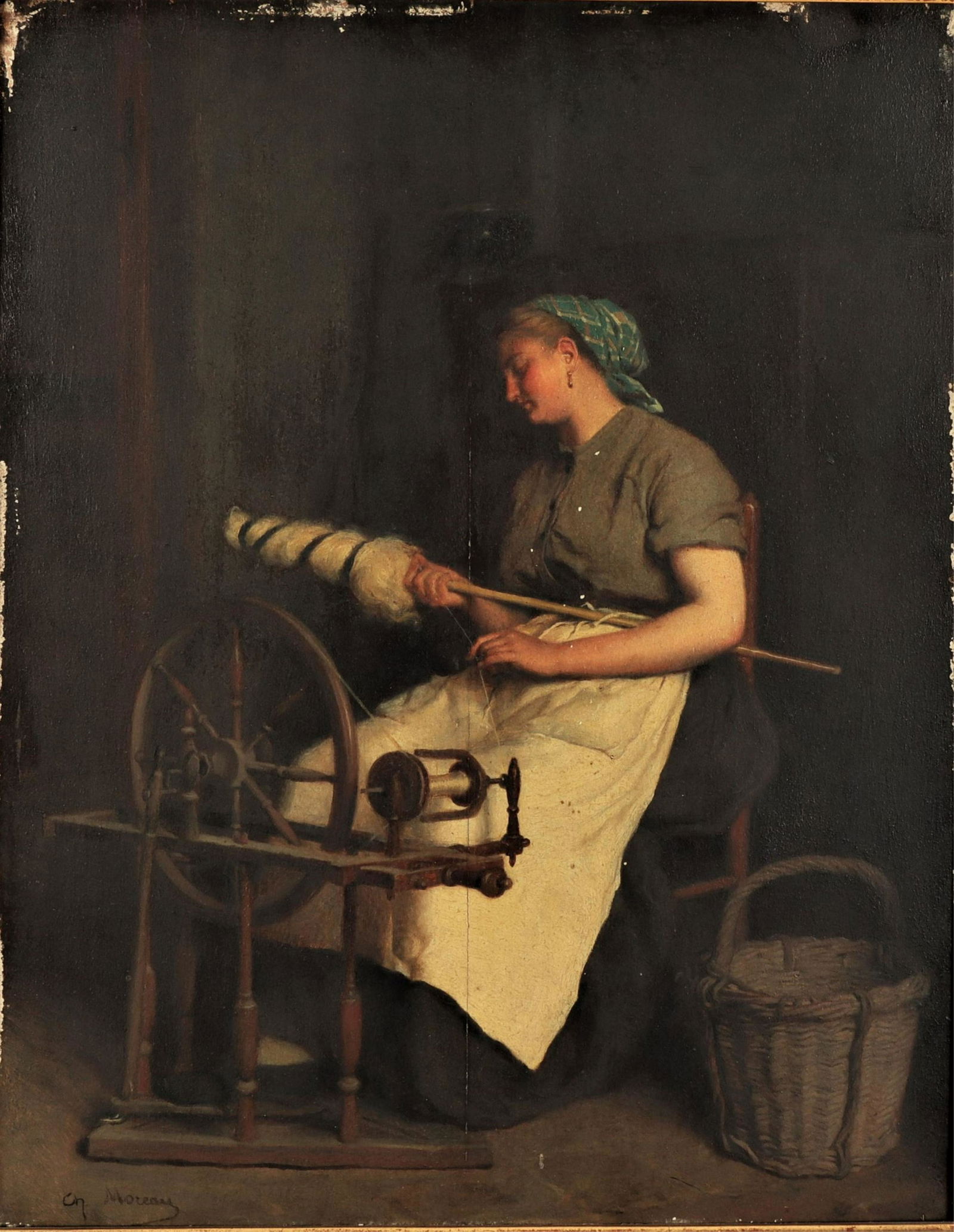 Charles Moreau - Woman Spinning Loom (1 of 7)