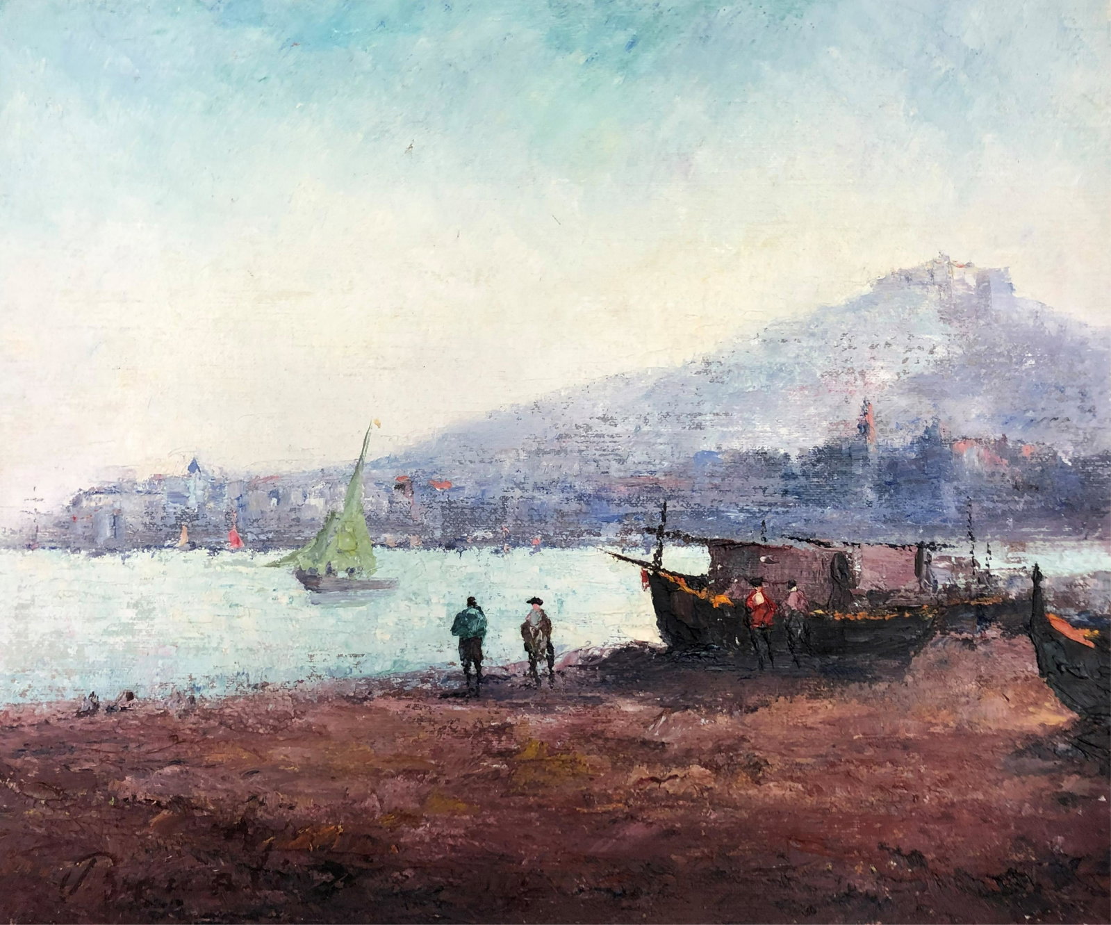 Herbert Beck - bei Napoli: Herbert Beck [H. Benali] (German, 1920 - 2010). bei Napoli, oil on canvas. Signed lower right, titled verso (HEAR361)(EL) Dimensions: 20 x 24" unstratched Property from a Manhattan fifth generation ga