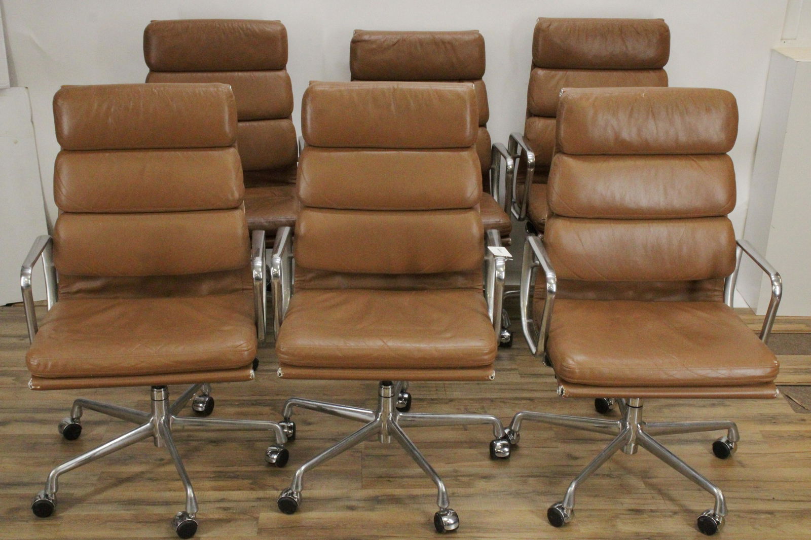 Set of 6 Eames Leather Executive Chairs (1 of 11)