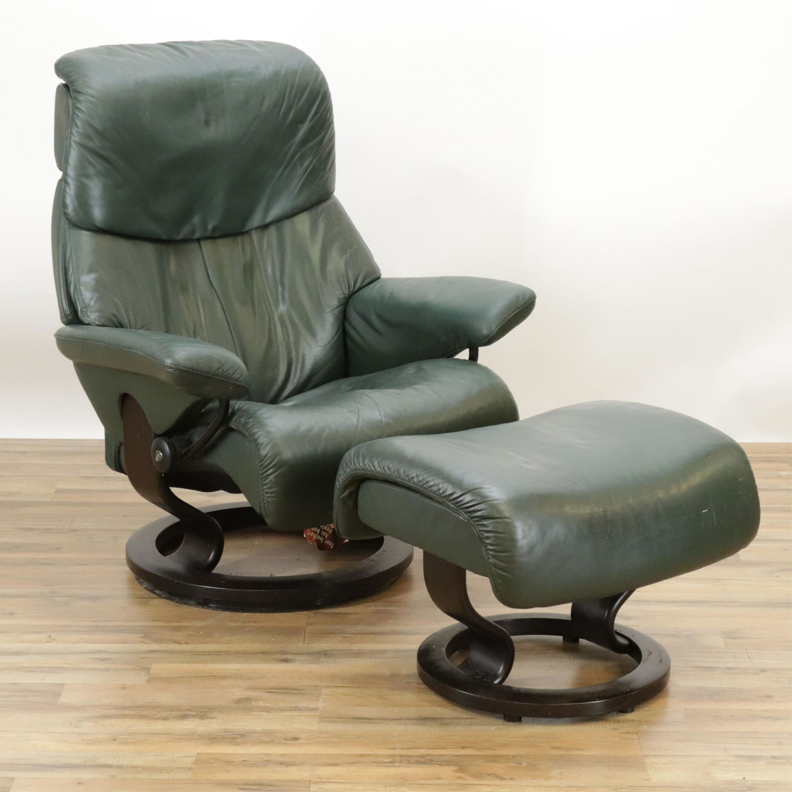 Ekornes Reclining Leather Chair and Otto (1 of 4)