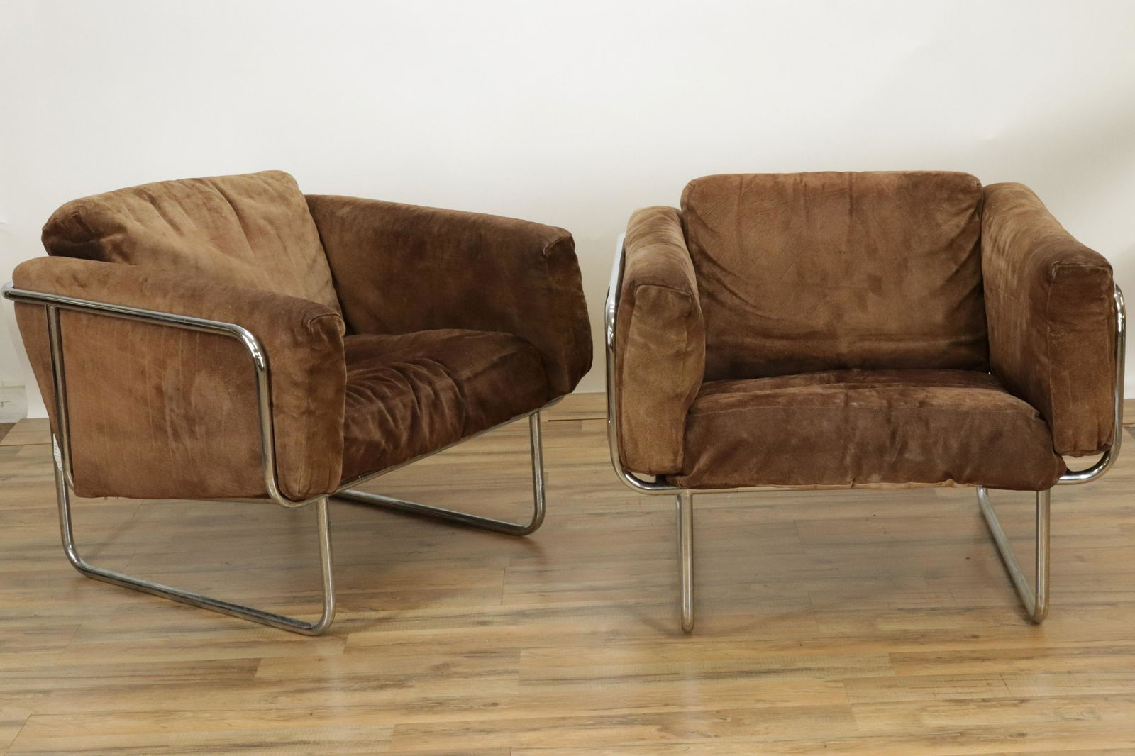 Pair Danish Modern Chrome Armchairs, Siso c 1970 (1 of 8)